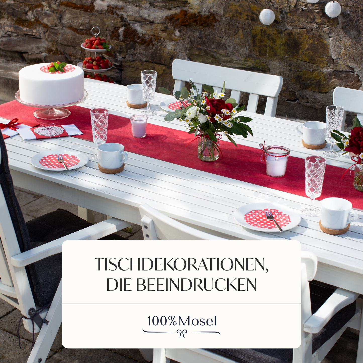 Tischläufer Vlies Rot