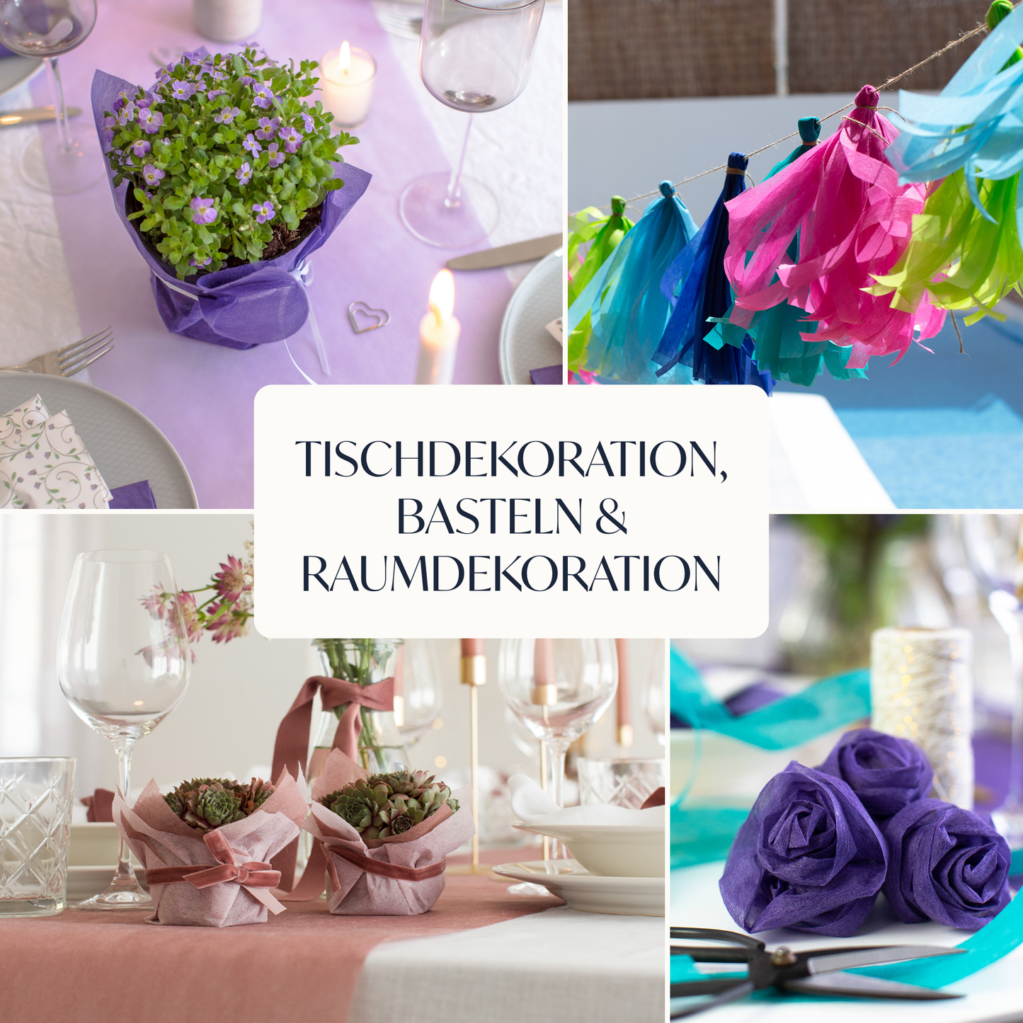 Tischläufer Vlies Blush Rosé