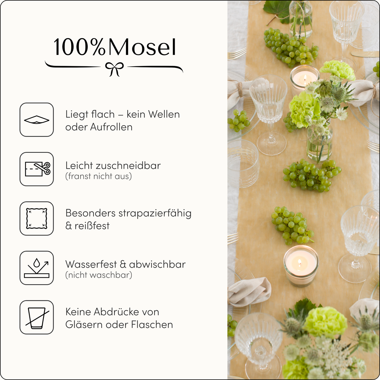 Tischläufer Vlies Karamell