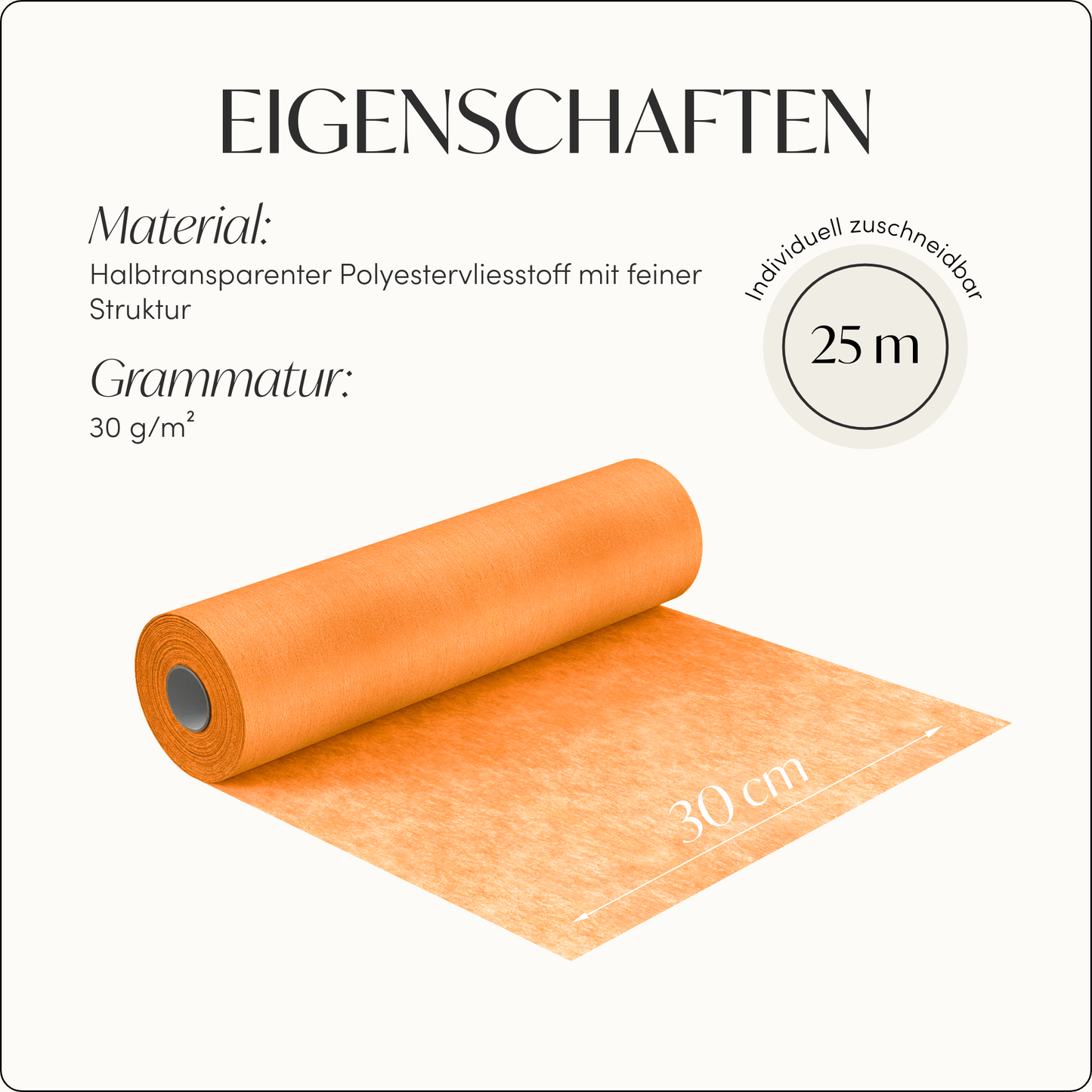 Tischläufer Vlies Orange
