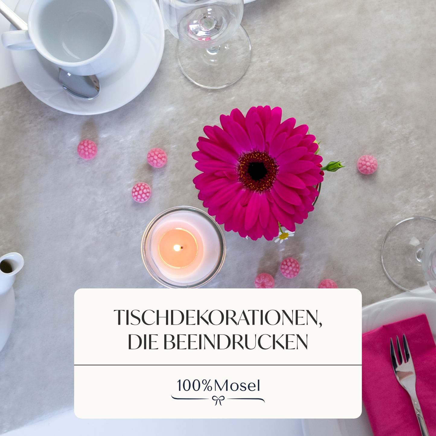 Tischläufer Vlies Grau