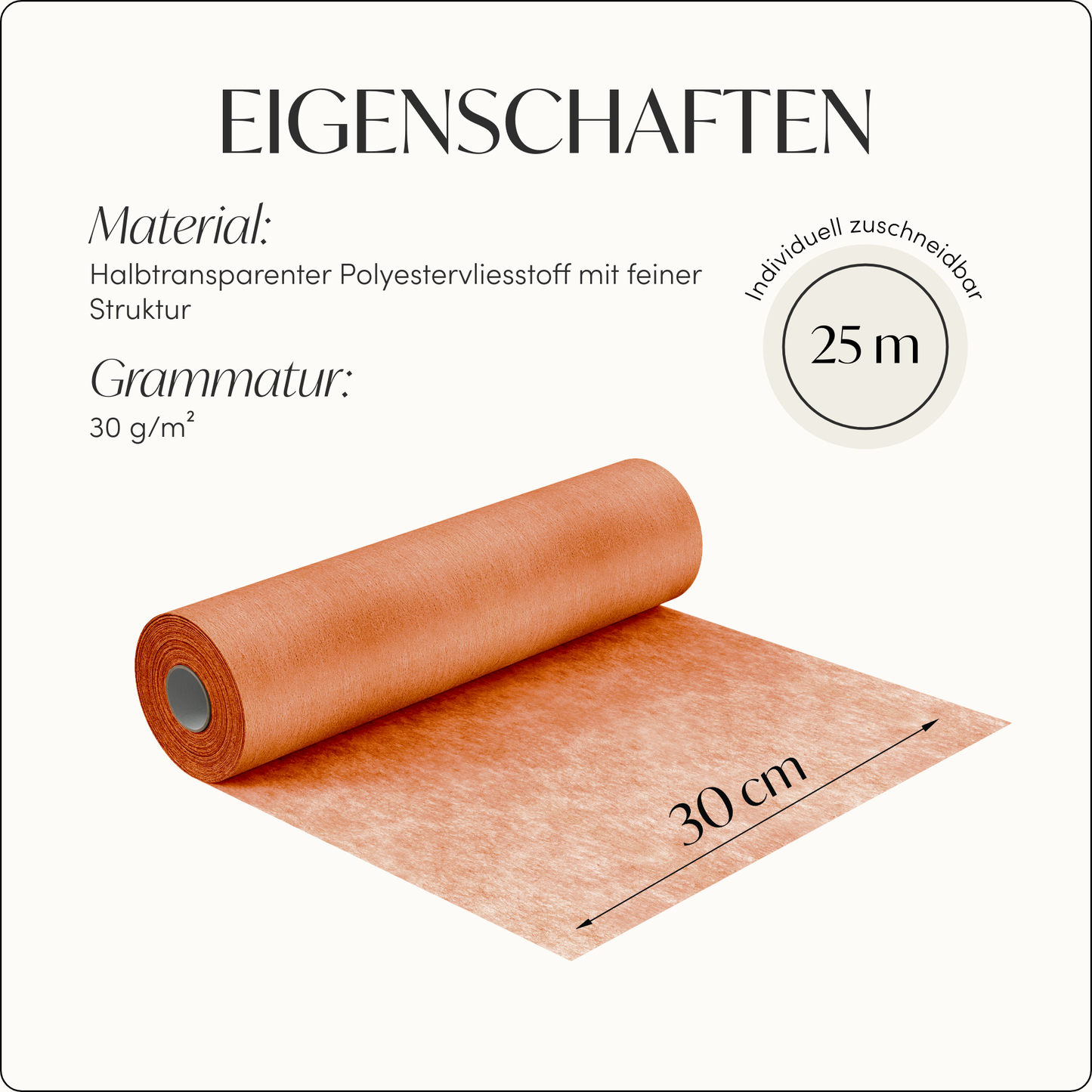 Tischläufer Vlies Terrakotta