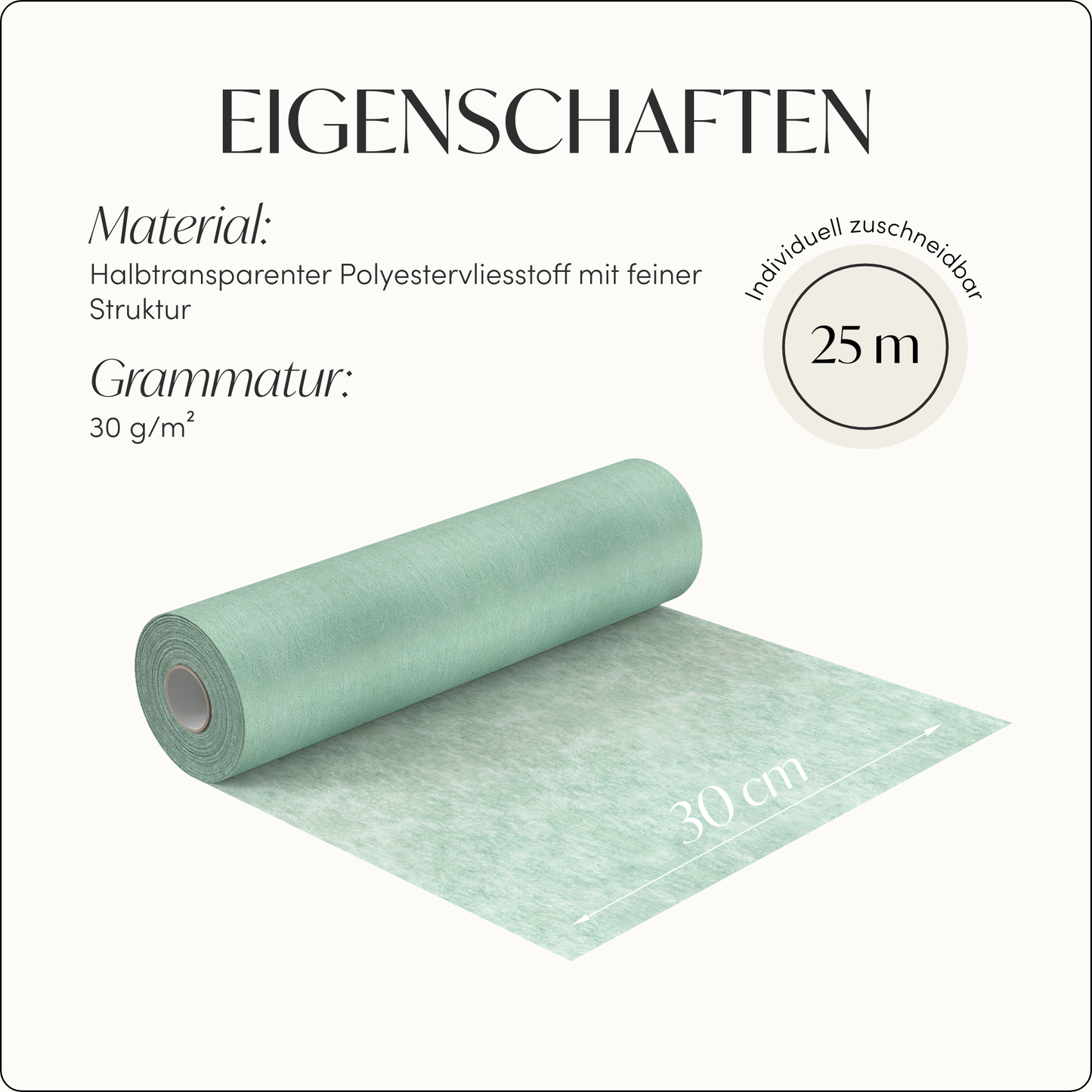 Tischläufer Vlies Eukalyptus Grün