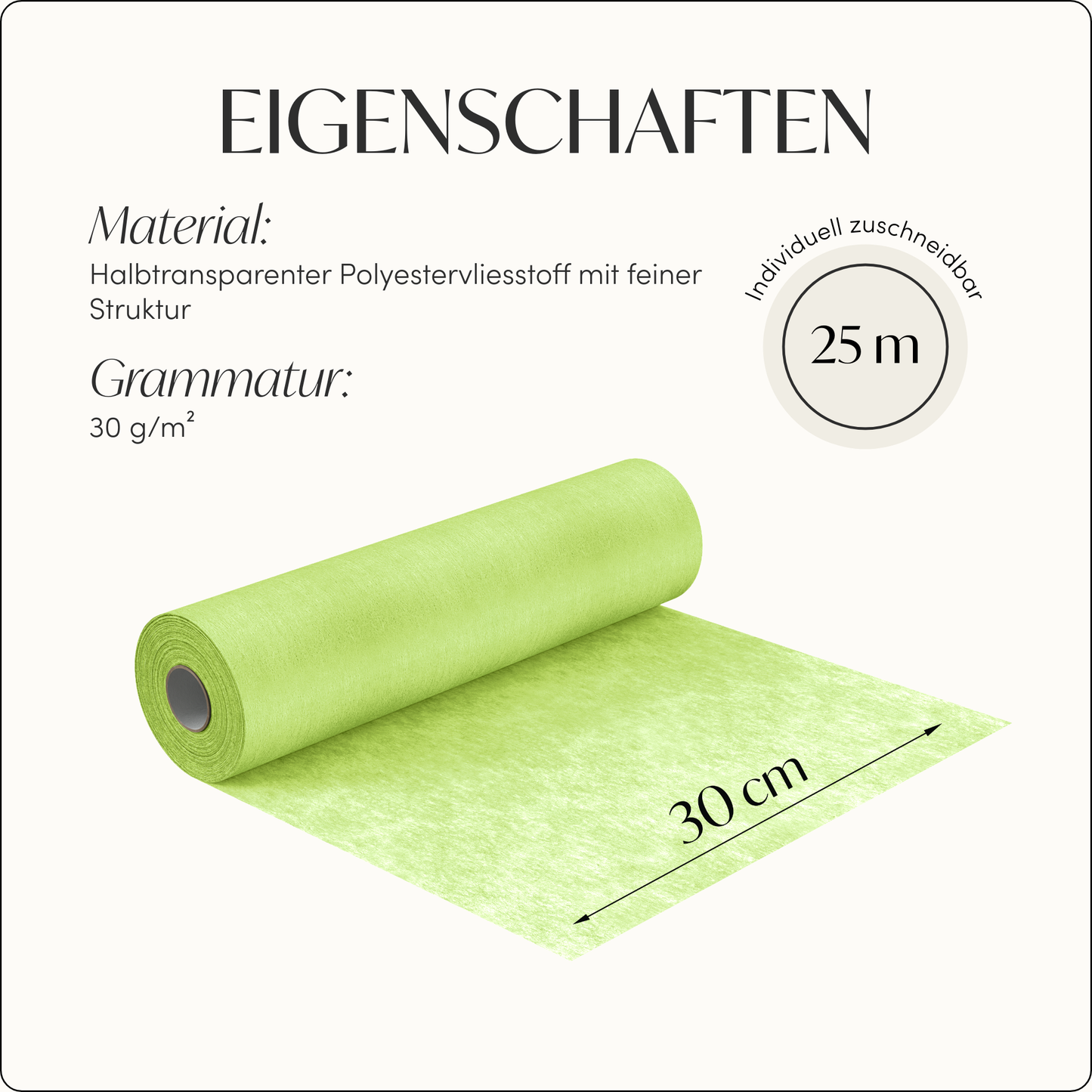 Tischläufer Vlies Pastell Grün
