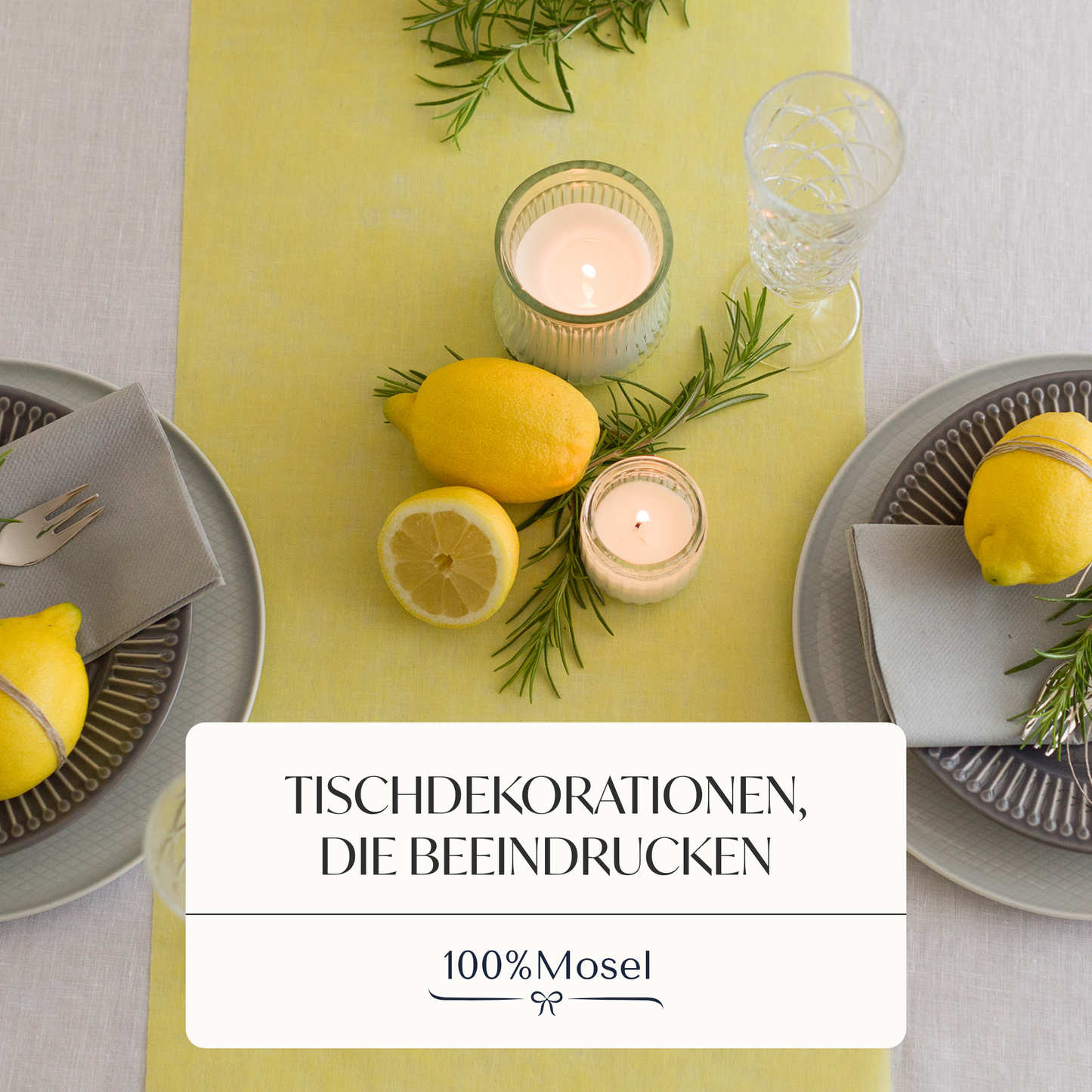 Tischläufer Vlies Pastell Gelb