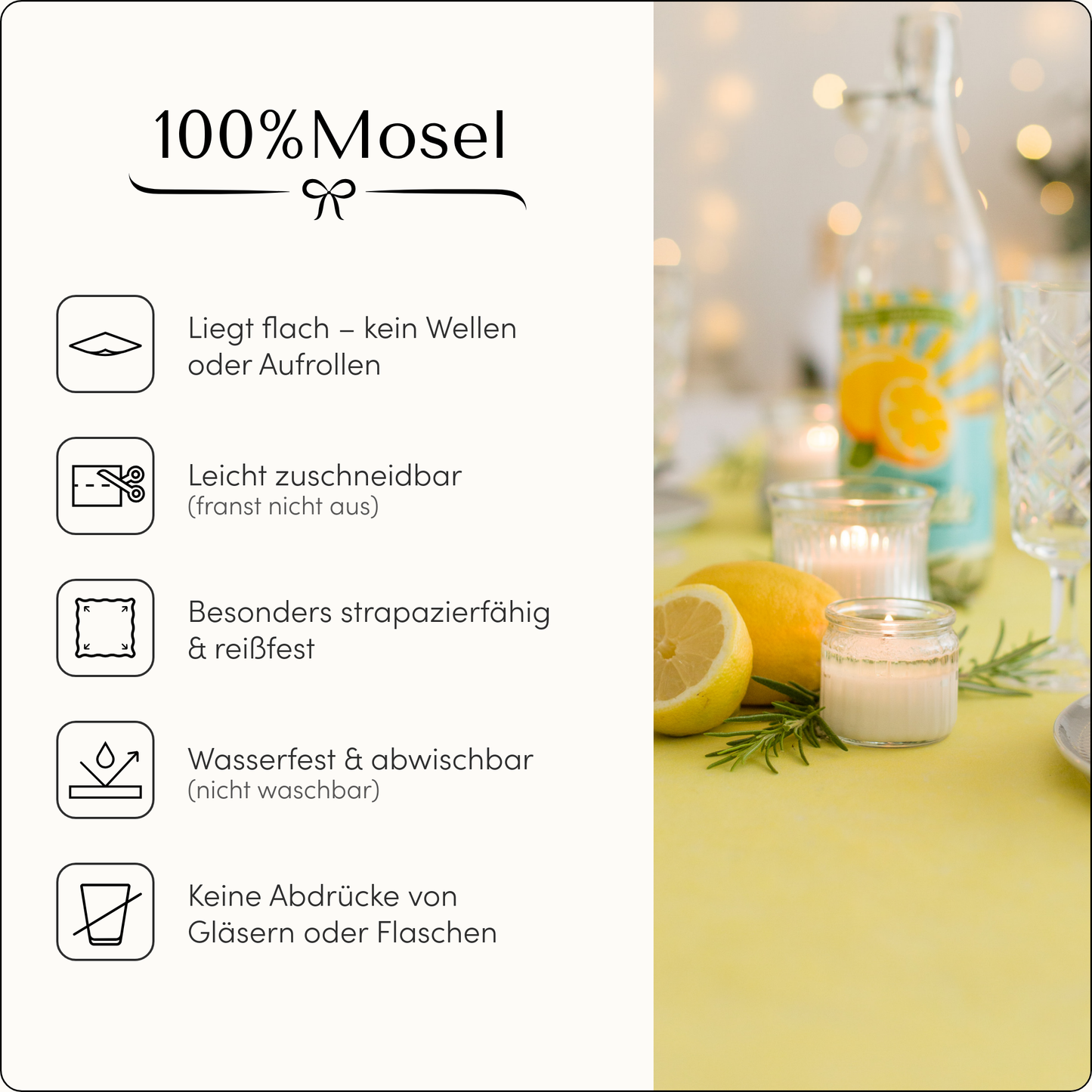 Tischläufer Vlies Pastell Gelb
