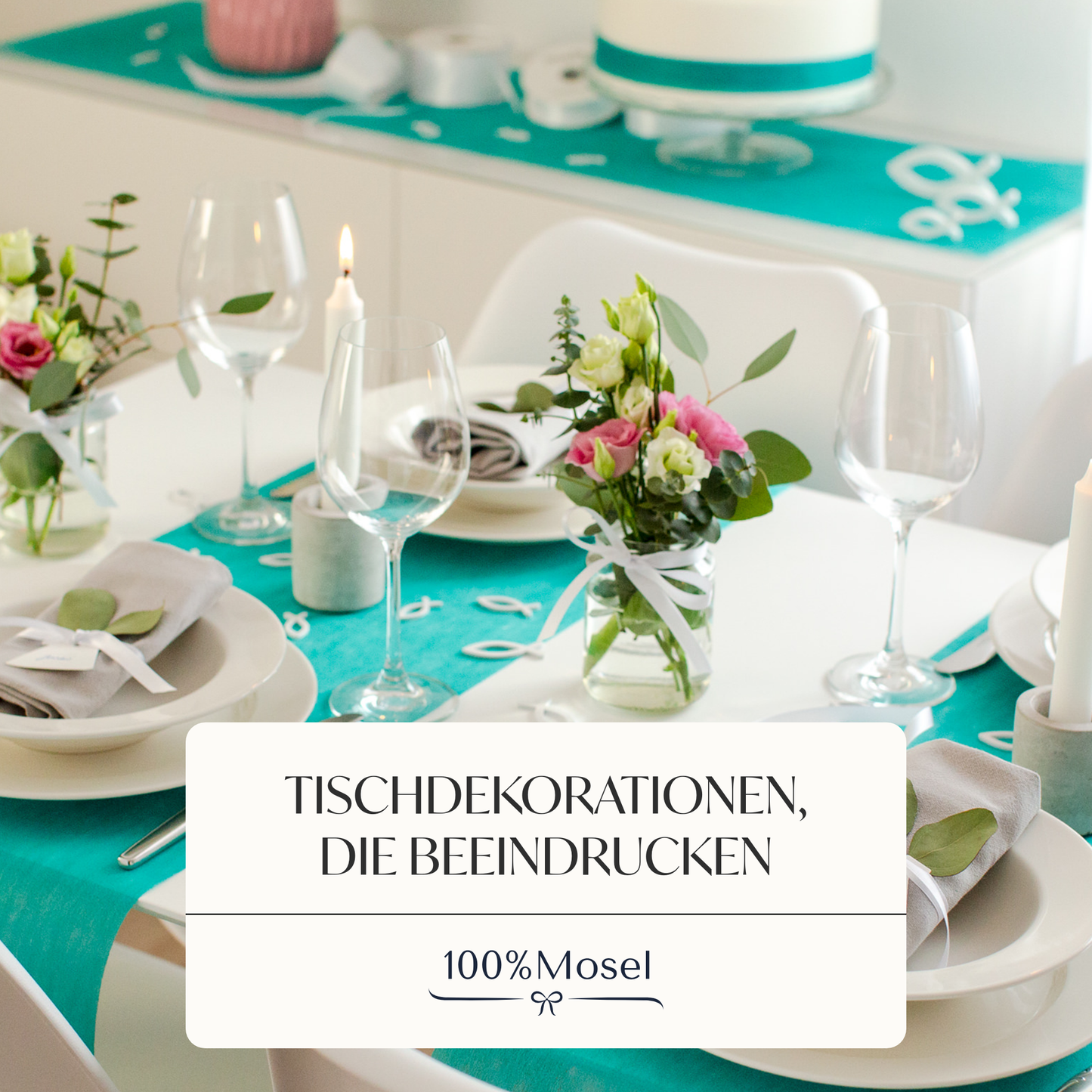 Tischläufer Vlies Türkis