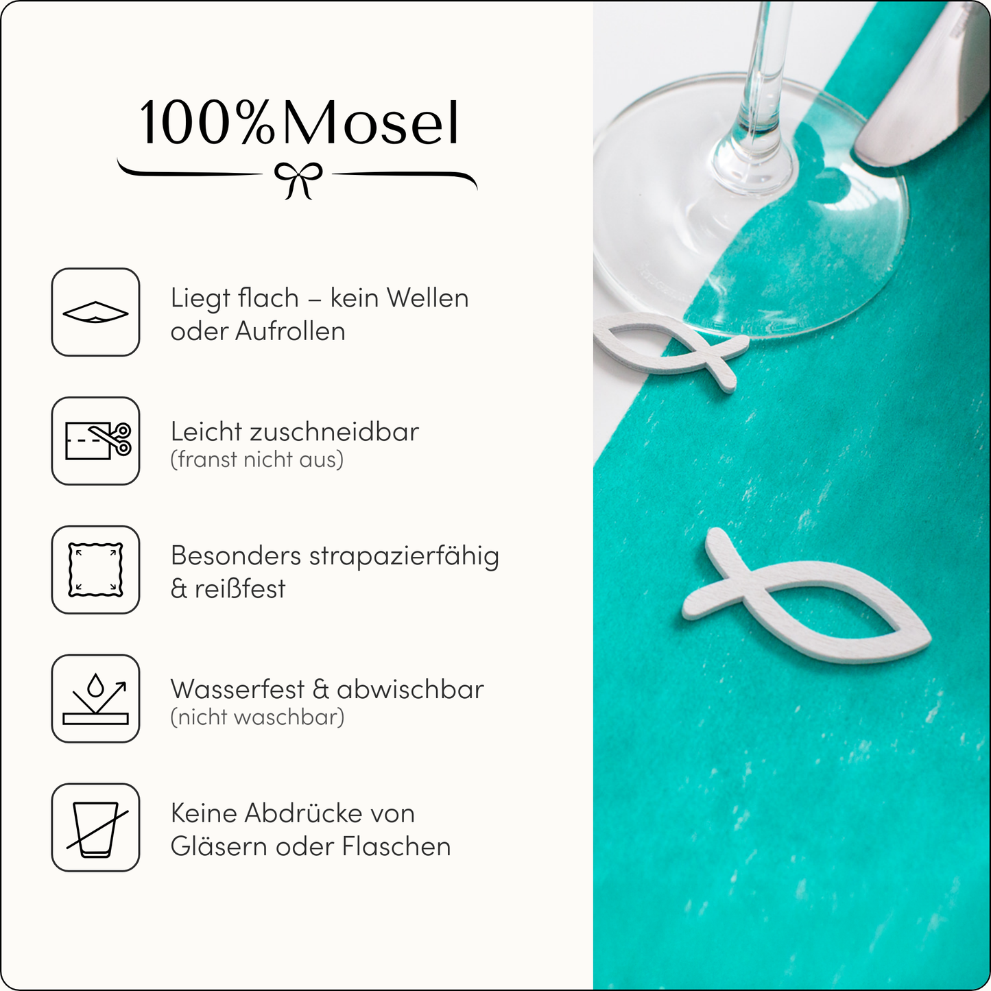 Tischläufer Vlies Türkis