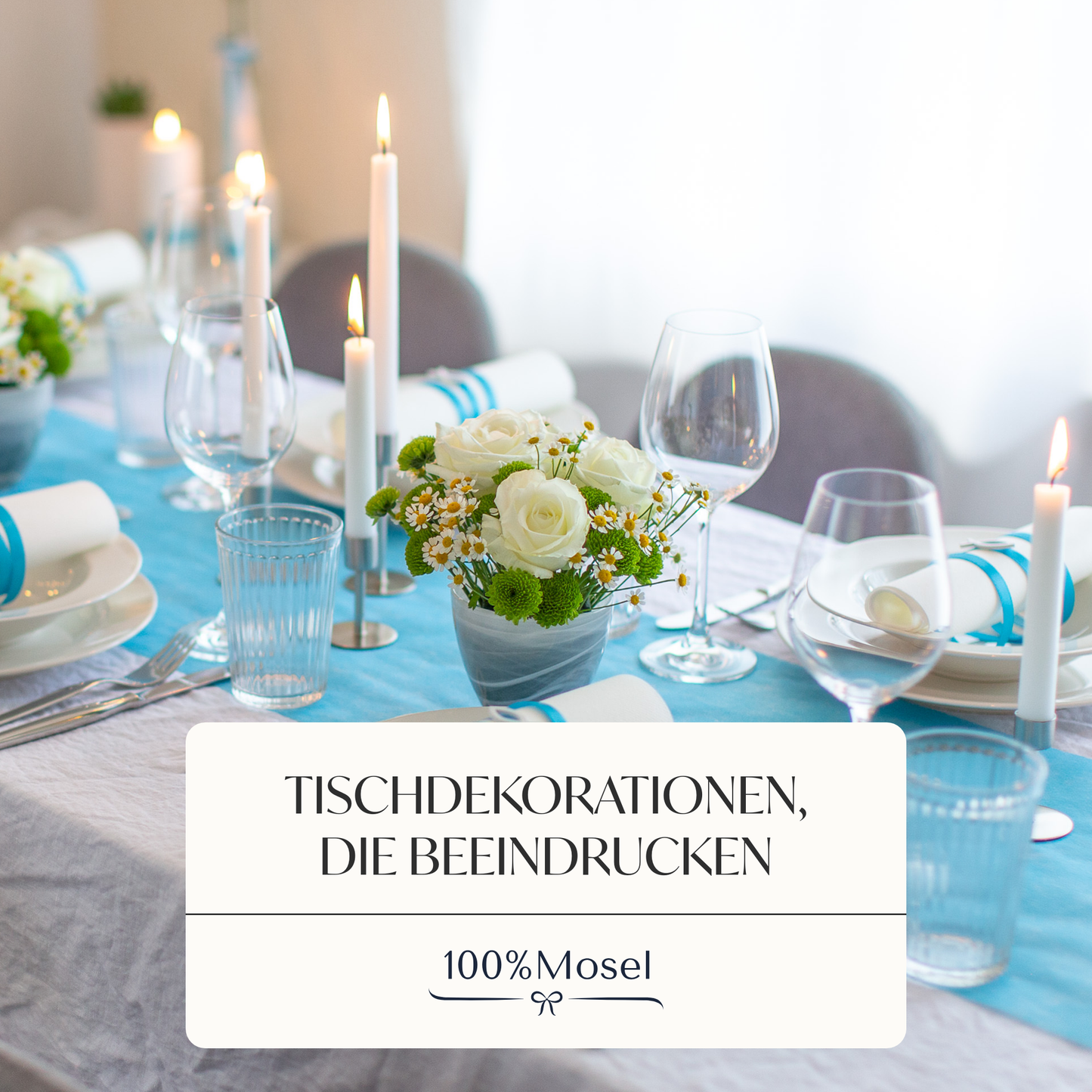 Tischläufer Vlies Aqua Blau