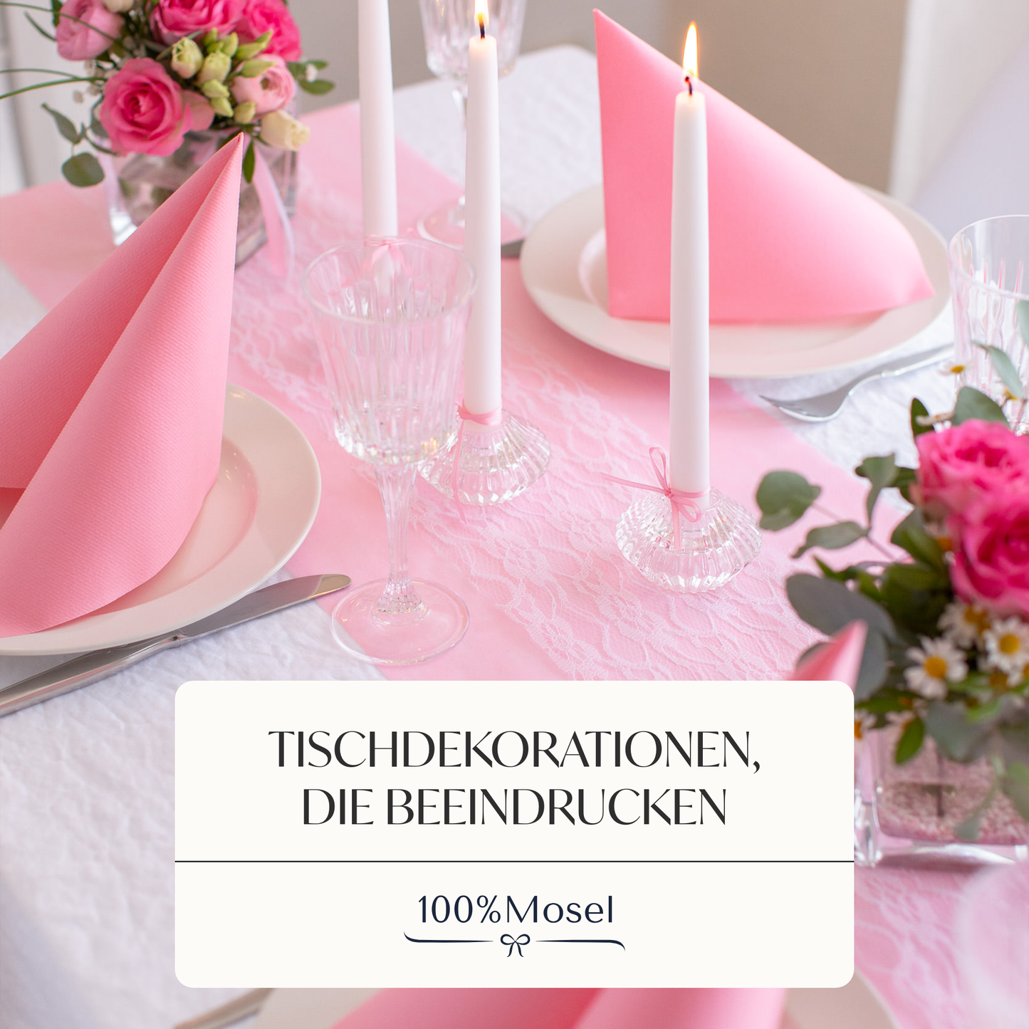 Tischläufer Vlies Rosa