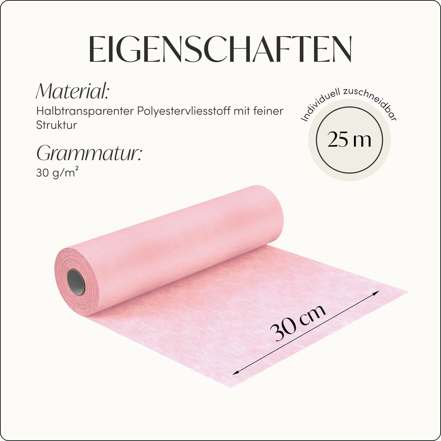 Tischläufer Vlies Rosa
