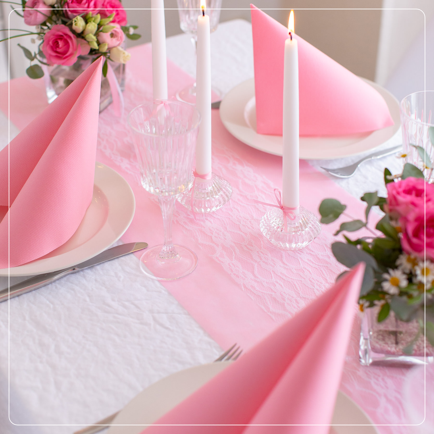 Tischläufer Vlies Rosa