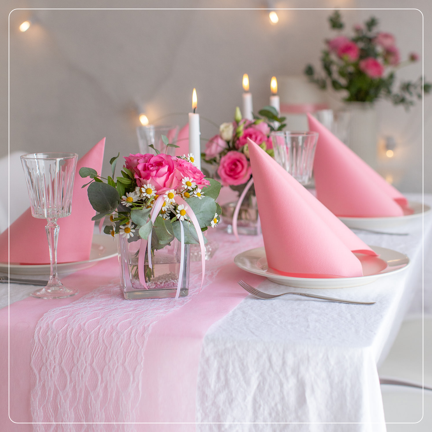 Tischläufer Vlies Rosa