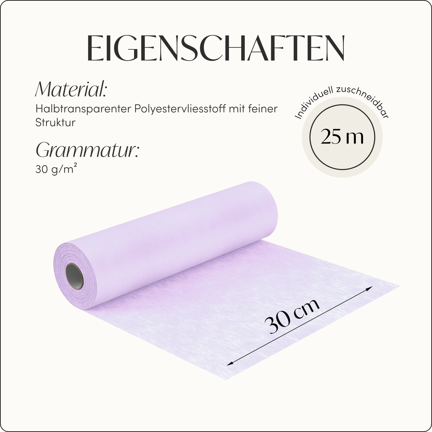 Tischläufer Vlies Flieder