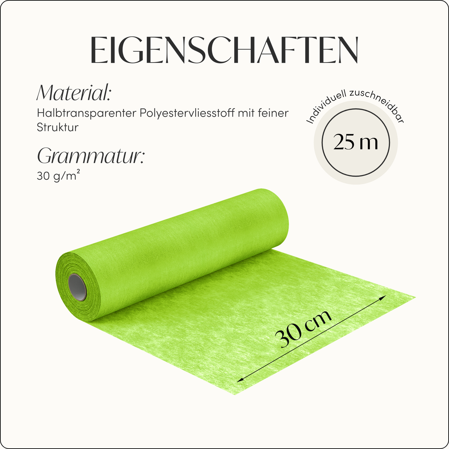 Tischläufer Vlies Apfelgrün