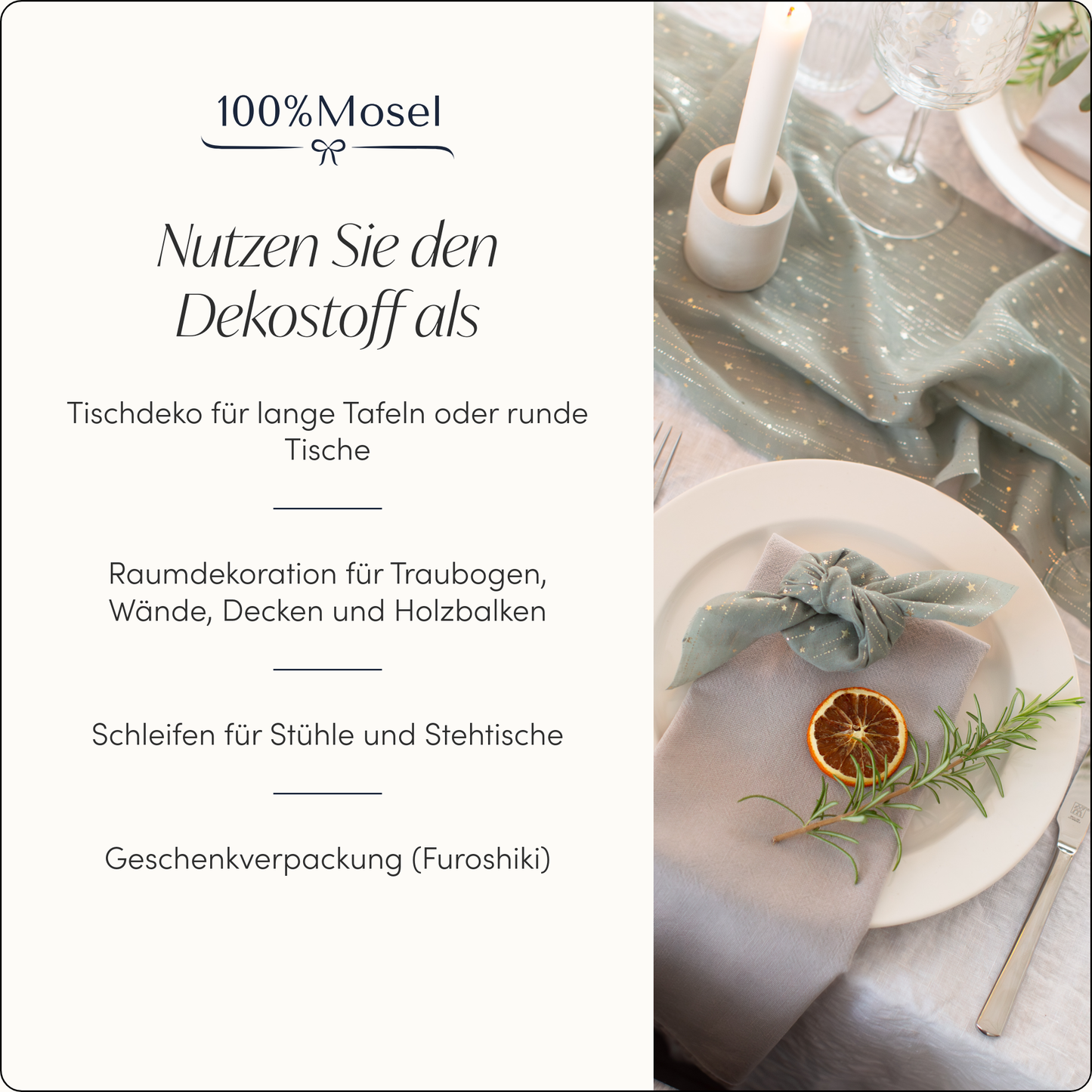 Tischläufer Sterne, Grün