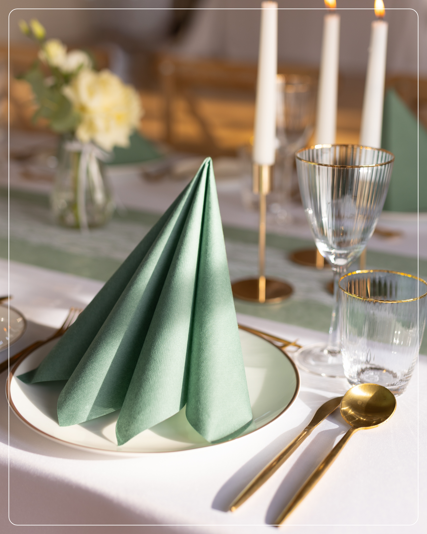 Airlaid Servietten Eukalyptus Grün, 40 x 40 cm