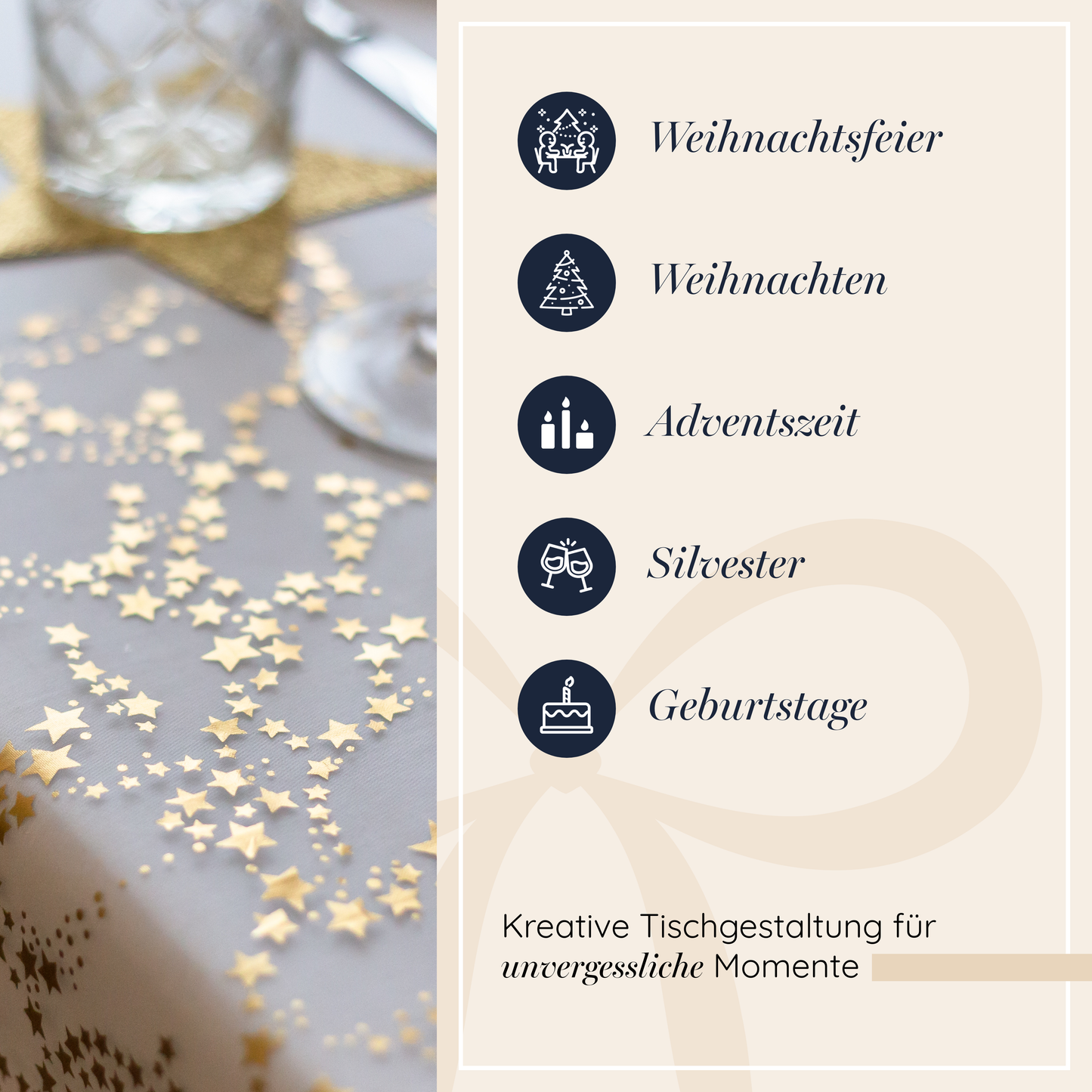 Tischläufer Organza Sternchen Gold