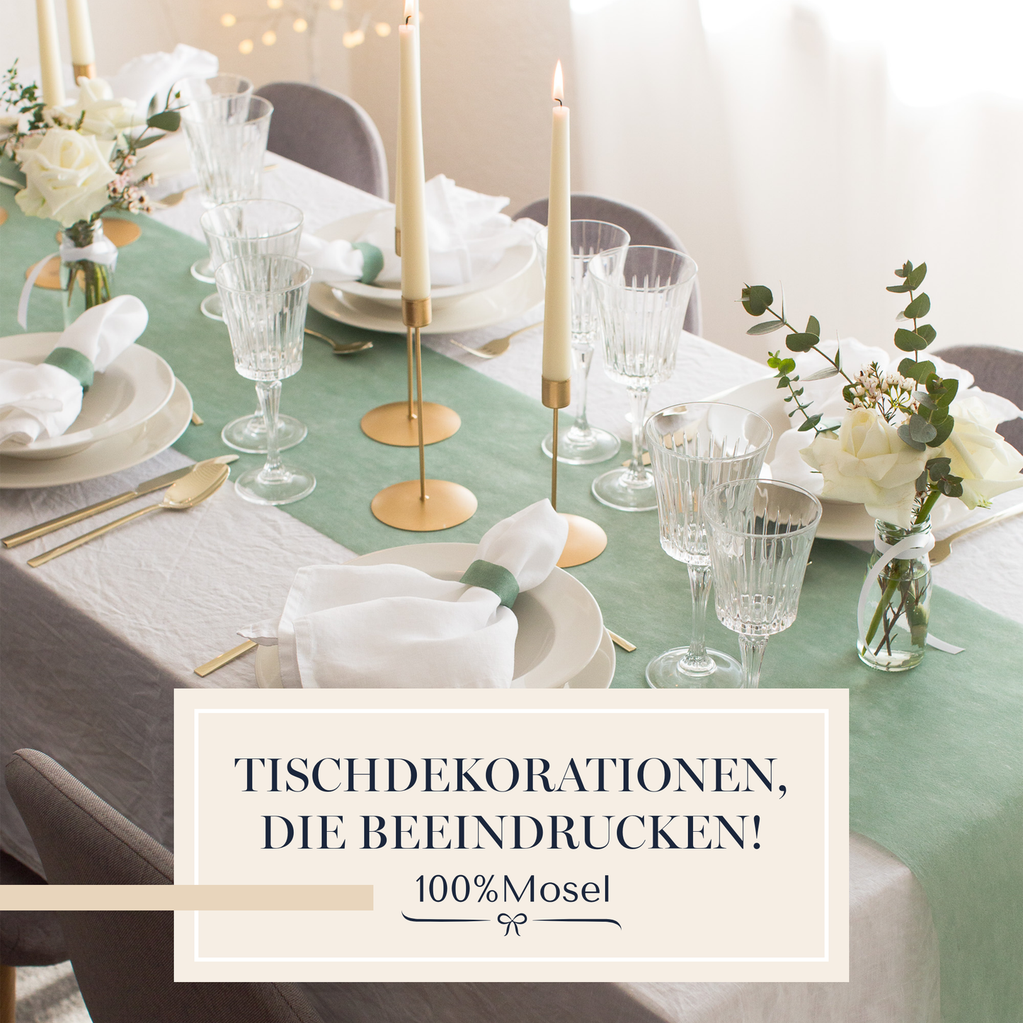 Tischläufer Vlies Eukalyptus Grün