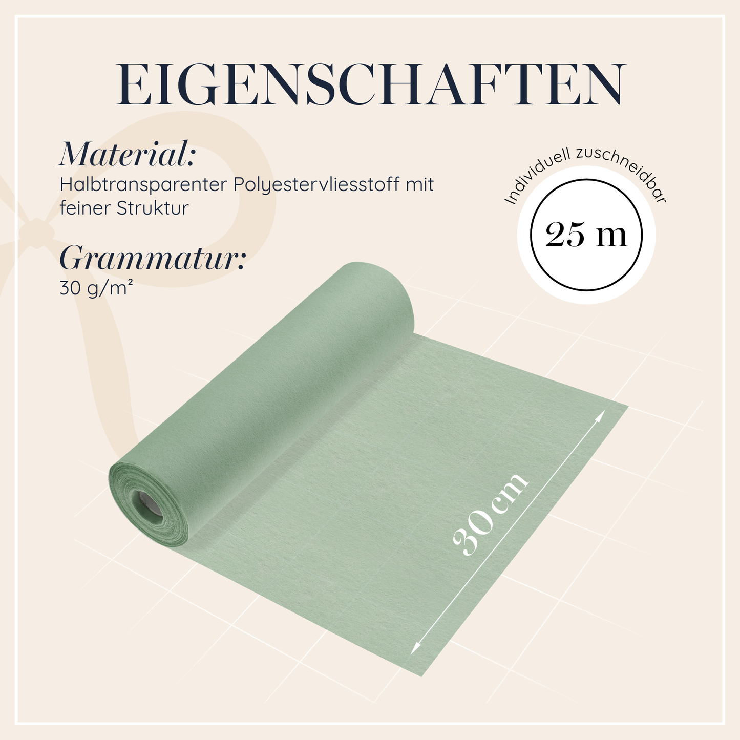 Tischläufer Vlies Eukalyptus Grün