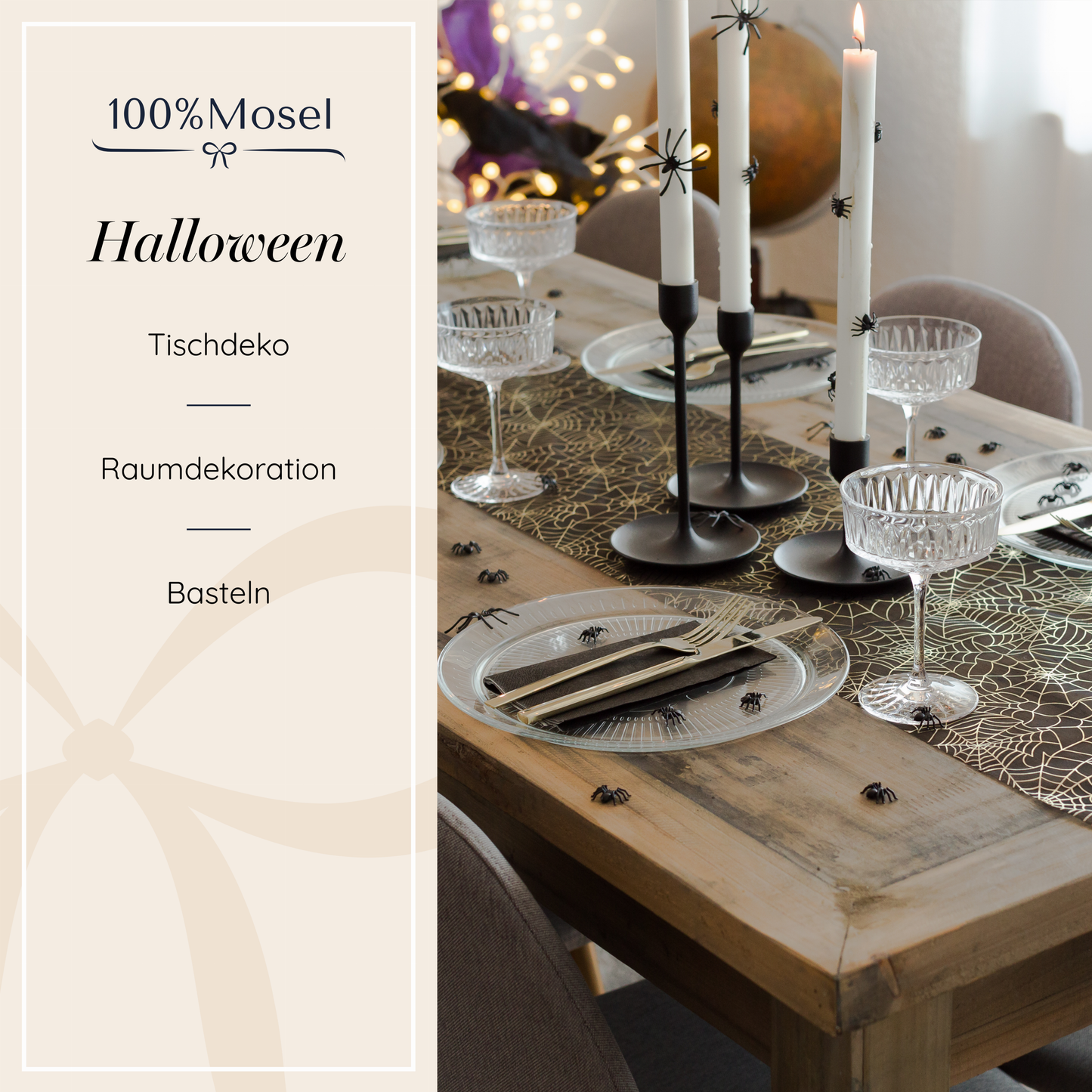 Tischläufer Halloween Spinnennetz