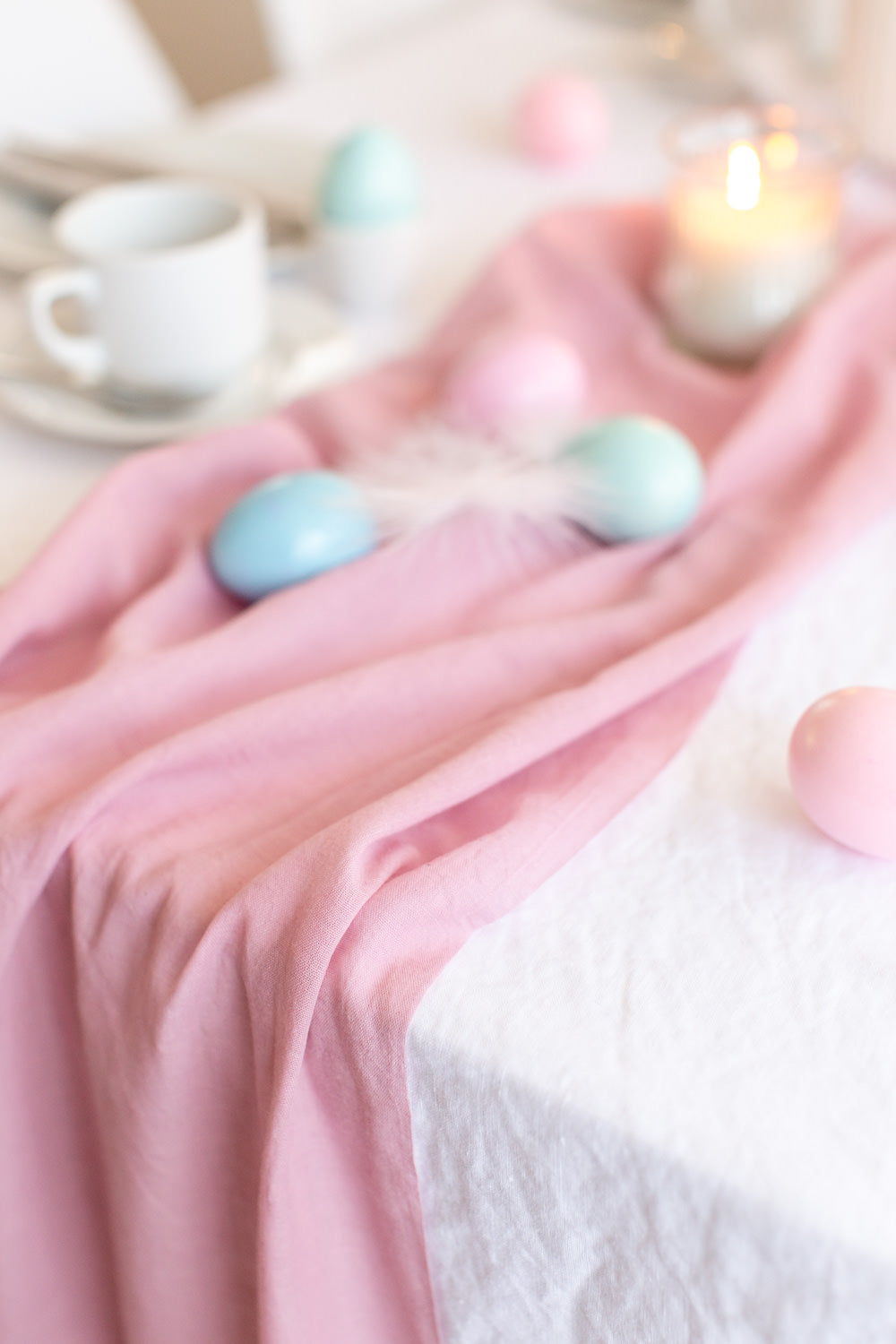 Musselin Tischläufer, Rosa