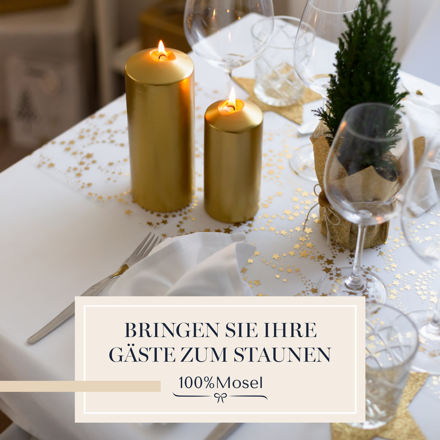 Tischläufer Organza Sternchen Gold
