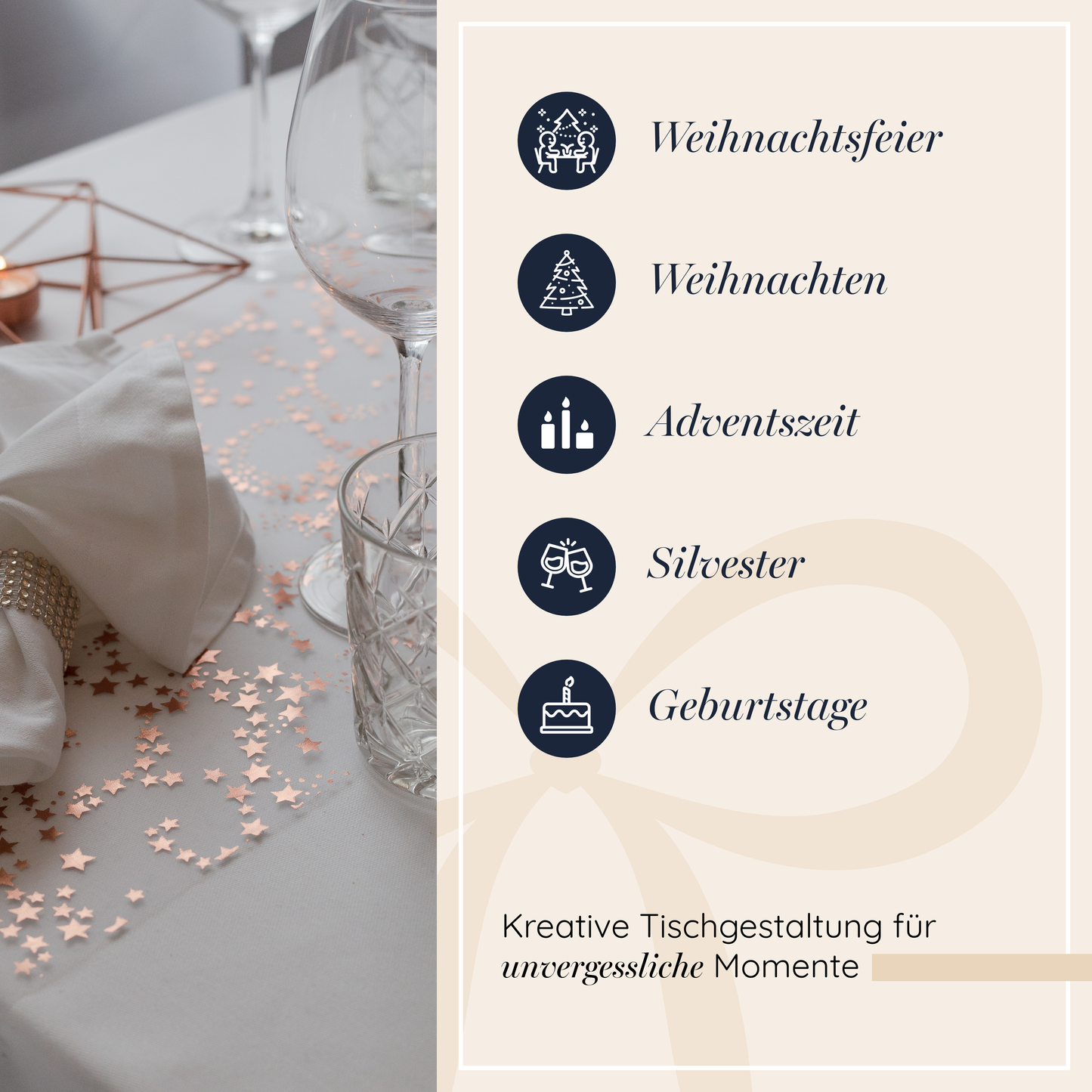 Tischläufer Organza Sternchen Roségold