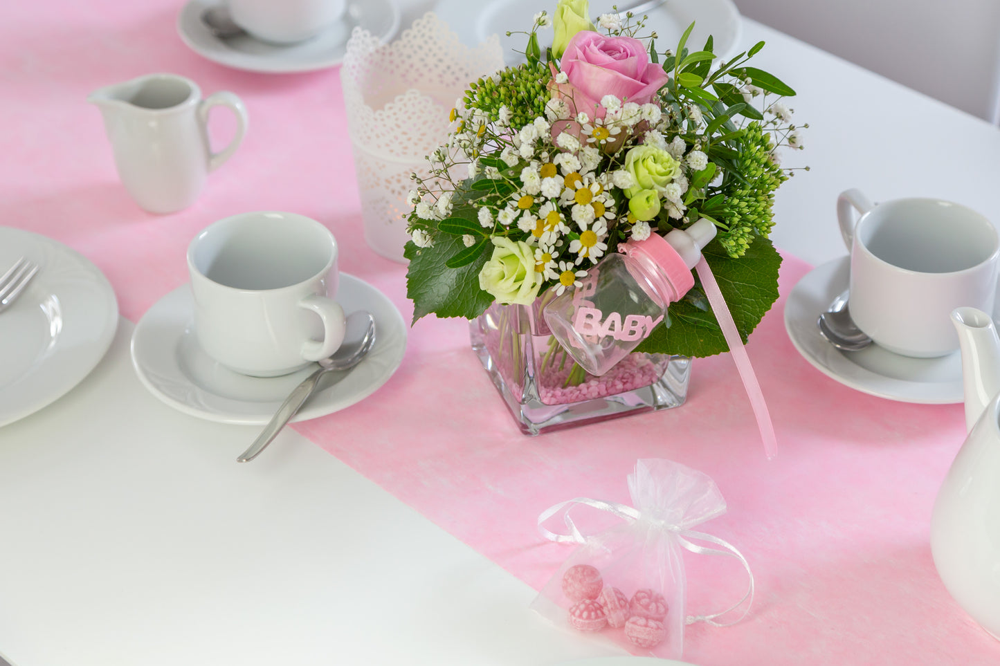 2. Wahl: Tischläufer Vlies Rosa