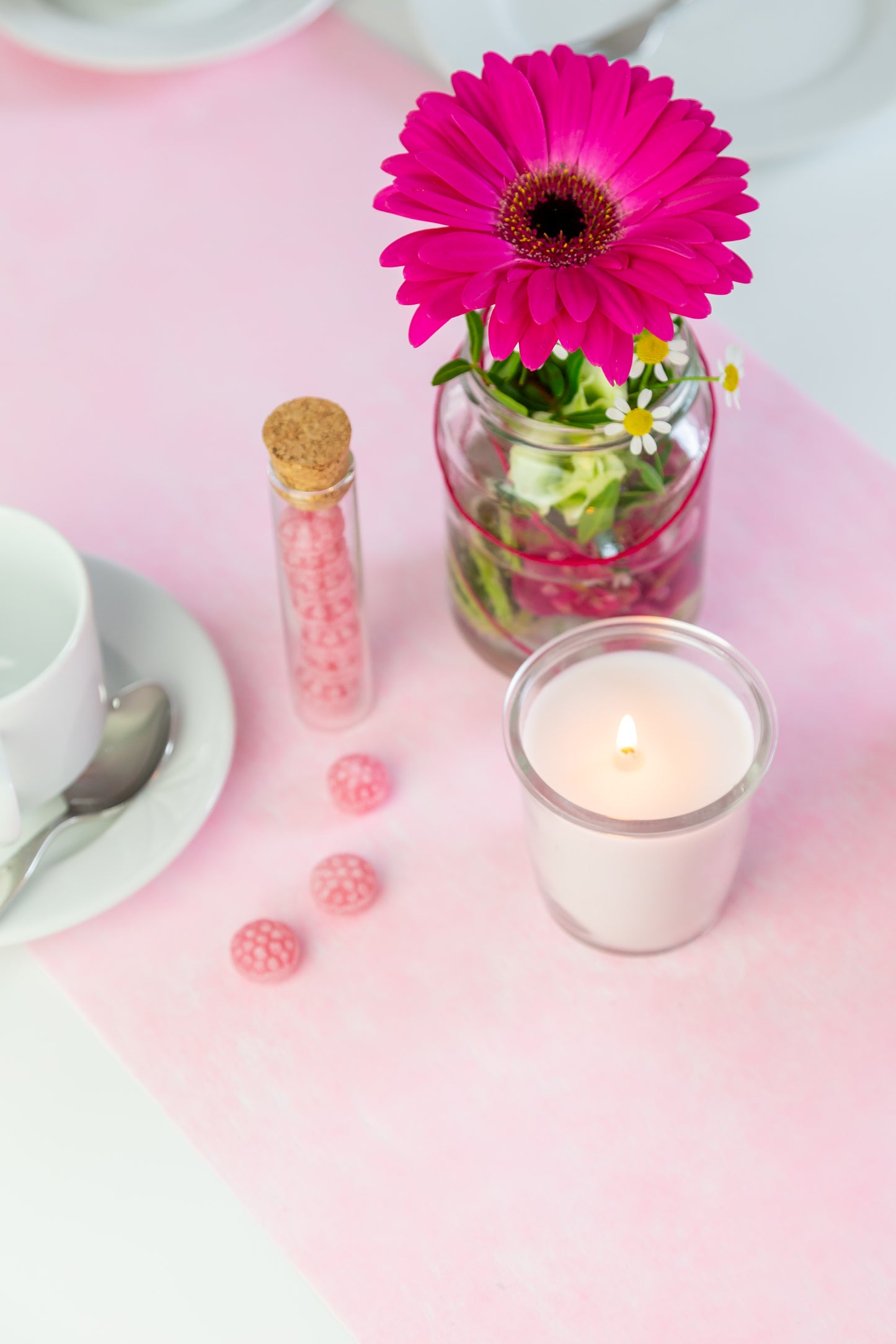 2. Wahl: Tischläufer Vlies Rosa