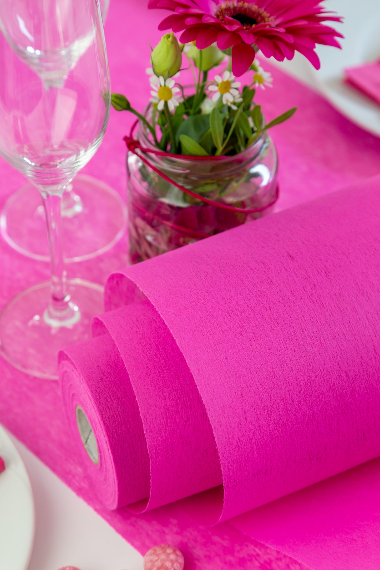 Tischläufer Vlies Pink