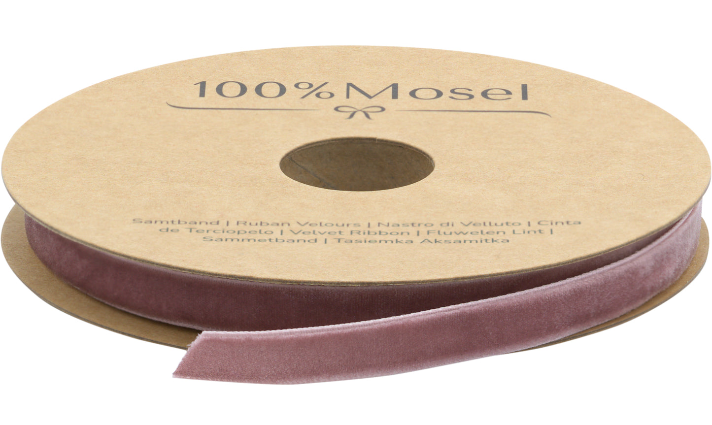 Samtband Altrosa, 10 mm