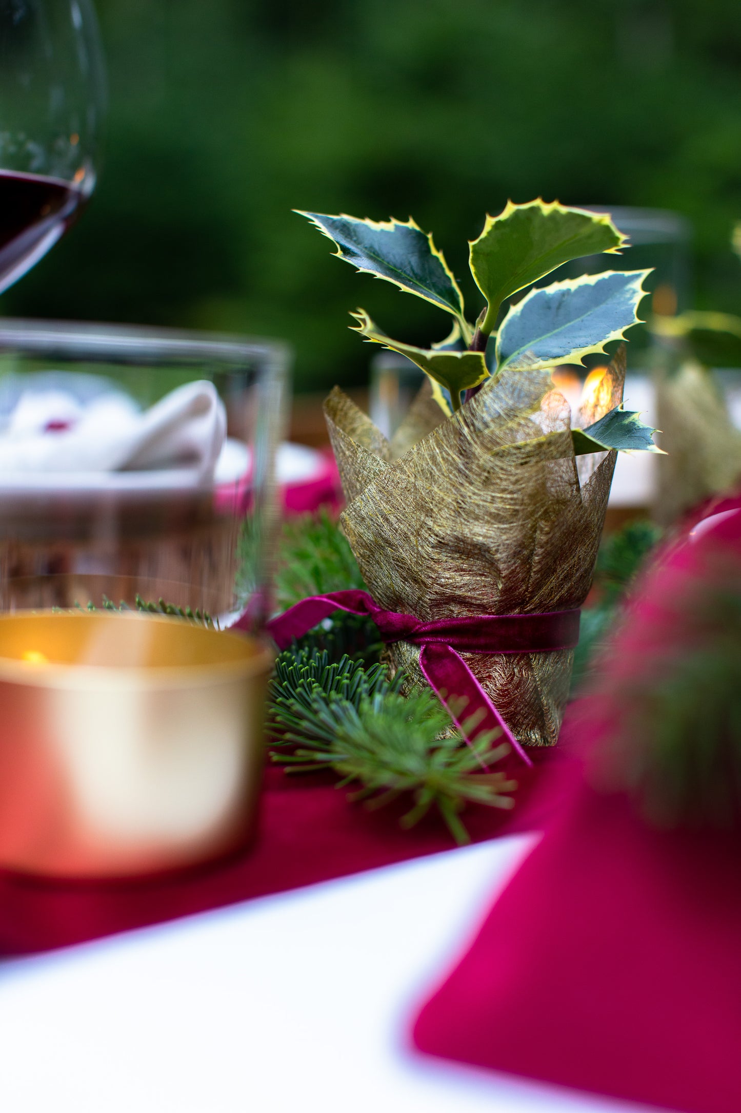 Samtband Bordeauxrot, 10 mm