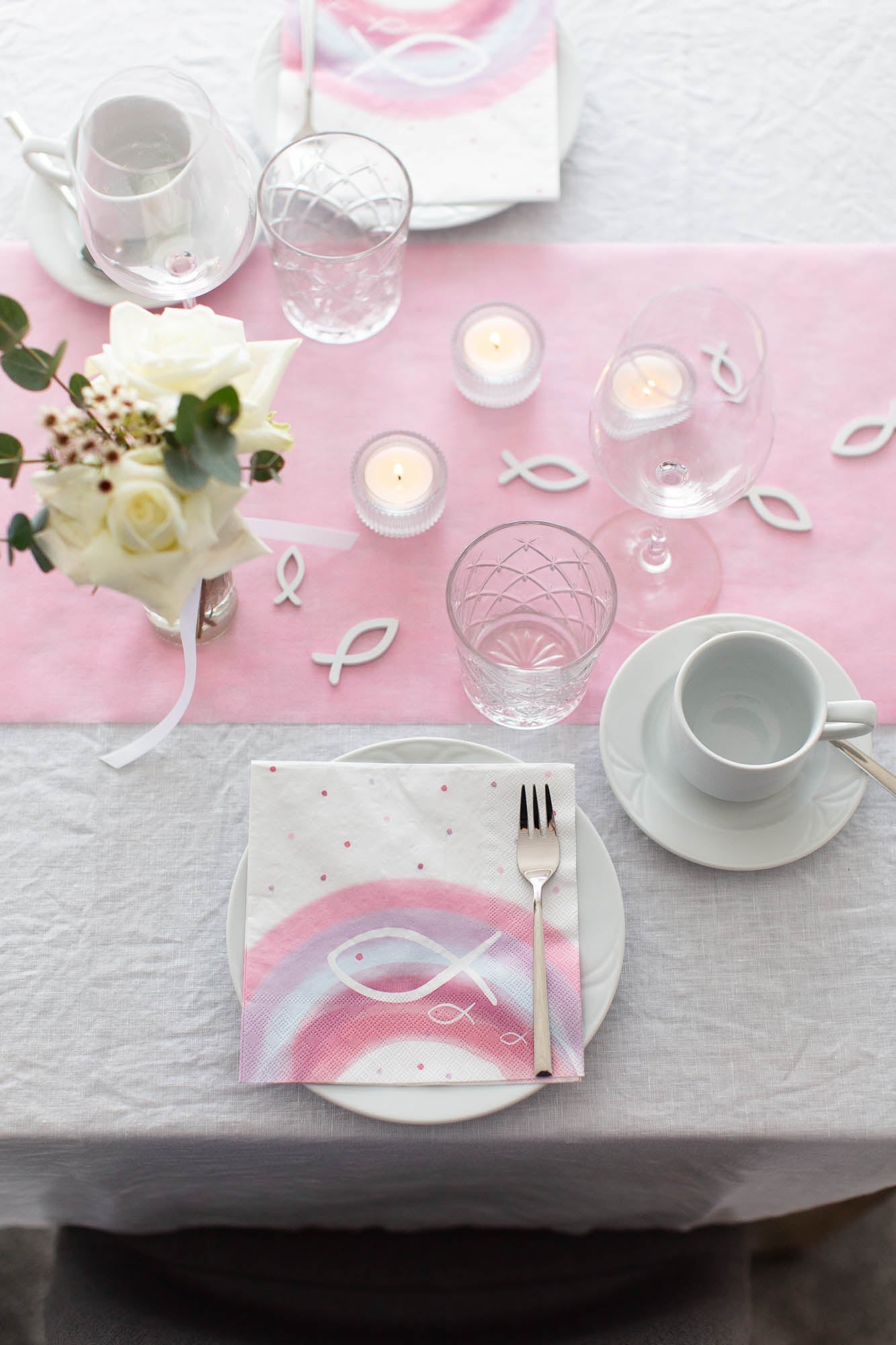 Tischläufer Vlies Rosa