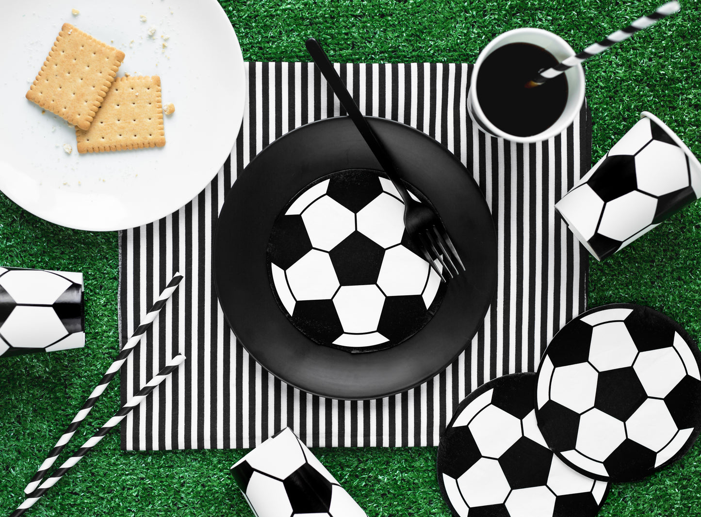 20 Servietten Fußball, rund