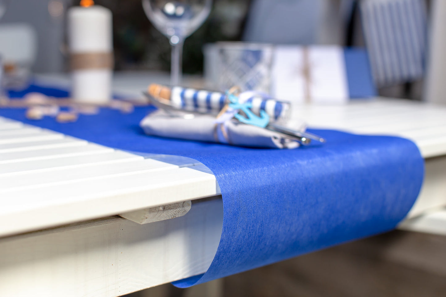 Tischläufer Vlies Royalblau