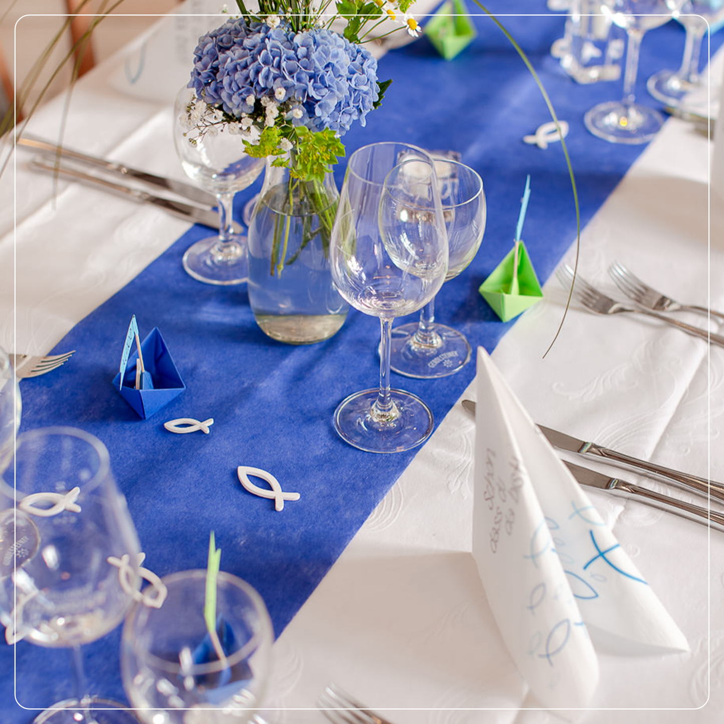 Tischläufer Vlies Royalblau