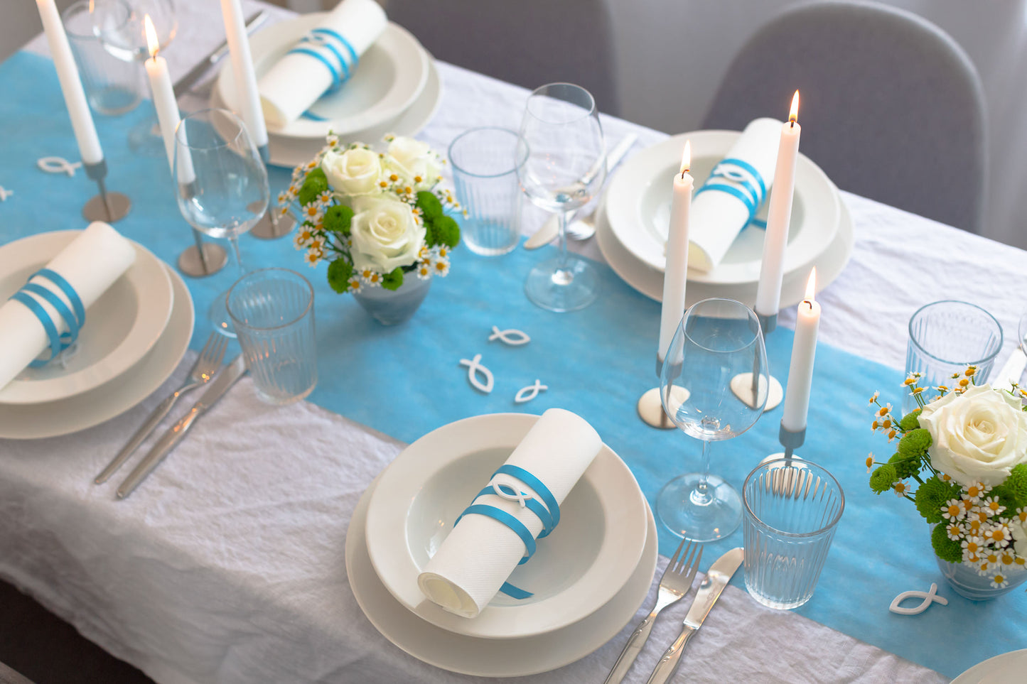 Satinband Aqua Blau, 10 mm