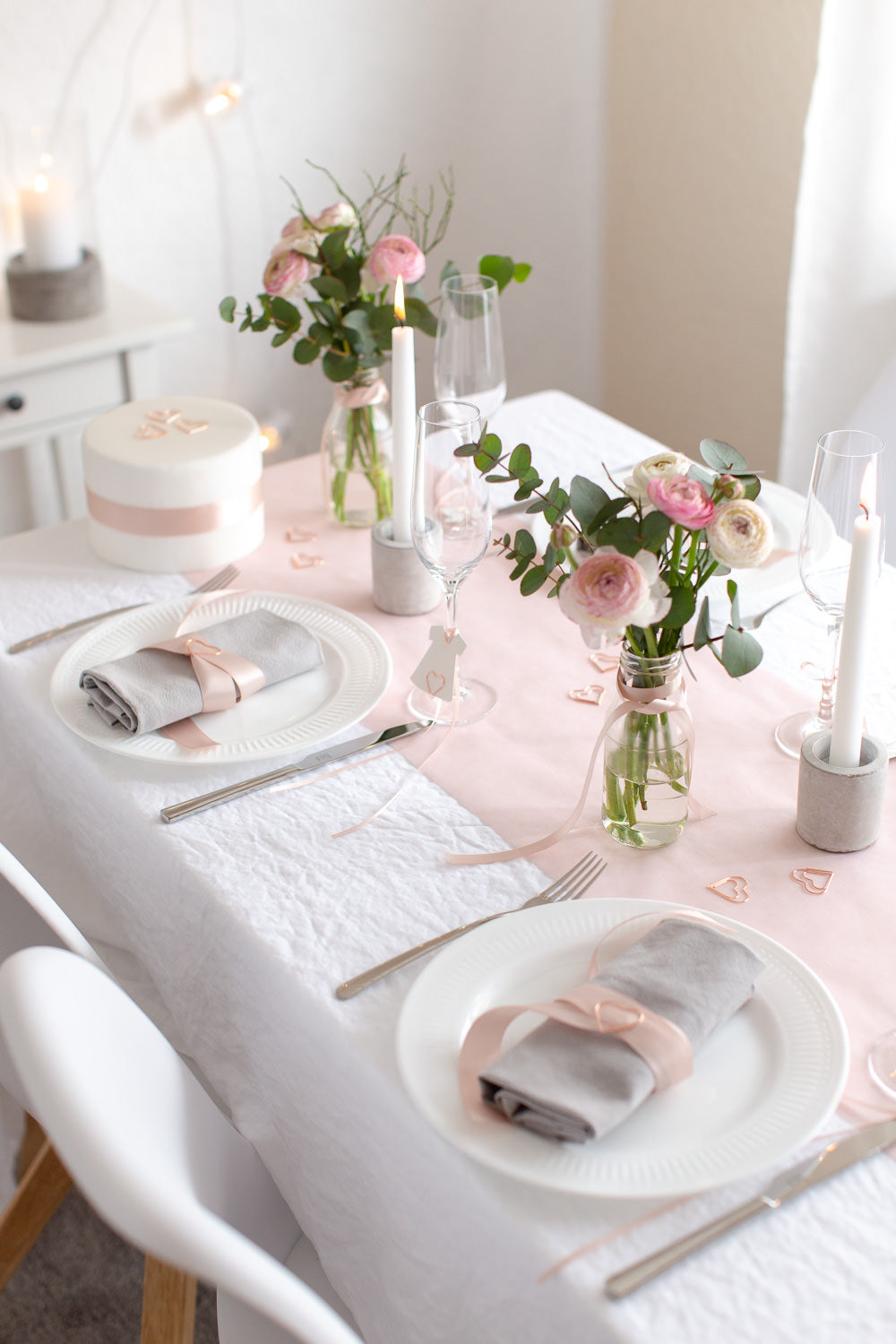 2. Wahl: Tischläufer Vlies Blush Rosé