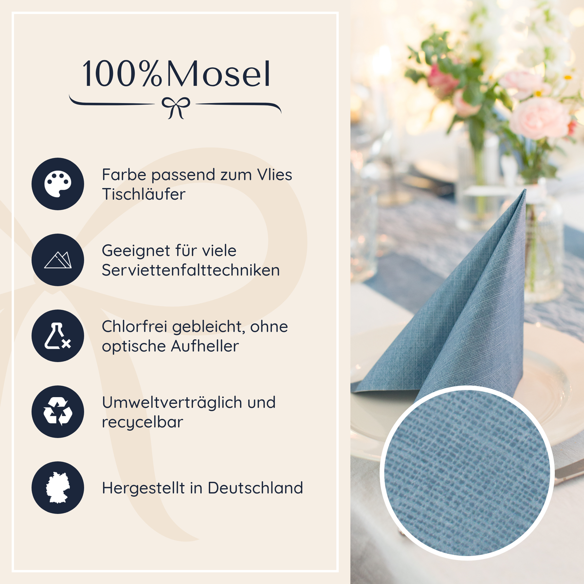 Servietten 1-lagig, blau, 100 Stück Servietten 1-lagig, blau, 100 Stück