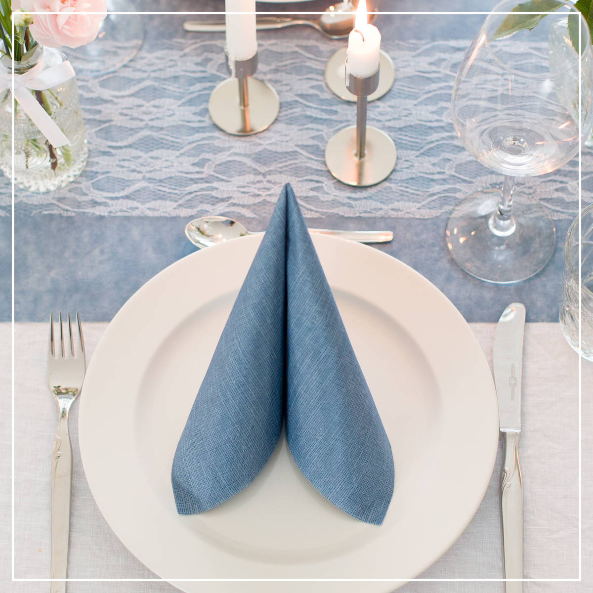 Ambiente Servietten Cocktail 25x25cm – 20 Stück 3-lagig Blau Für Tee & Co.