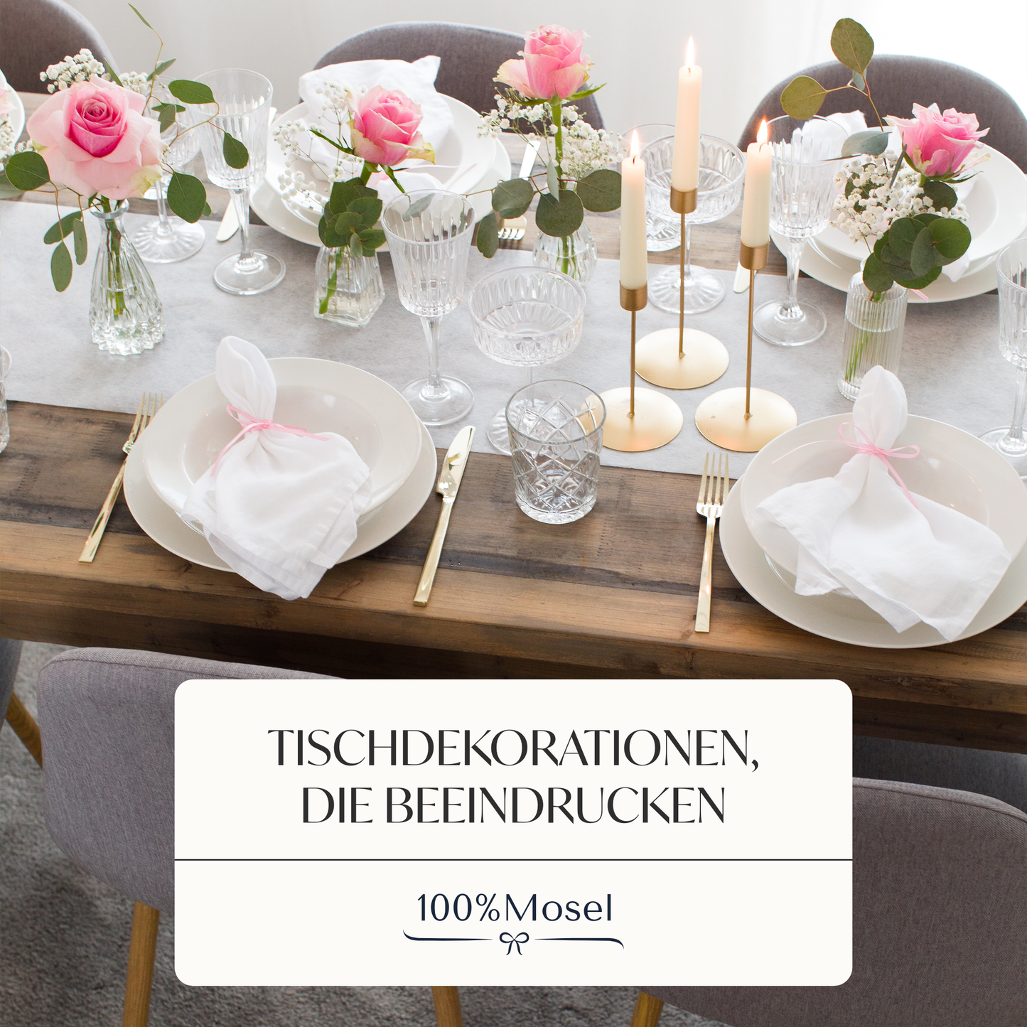 Tischläufer Vlies Creme Weiß