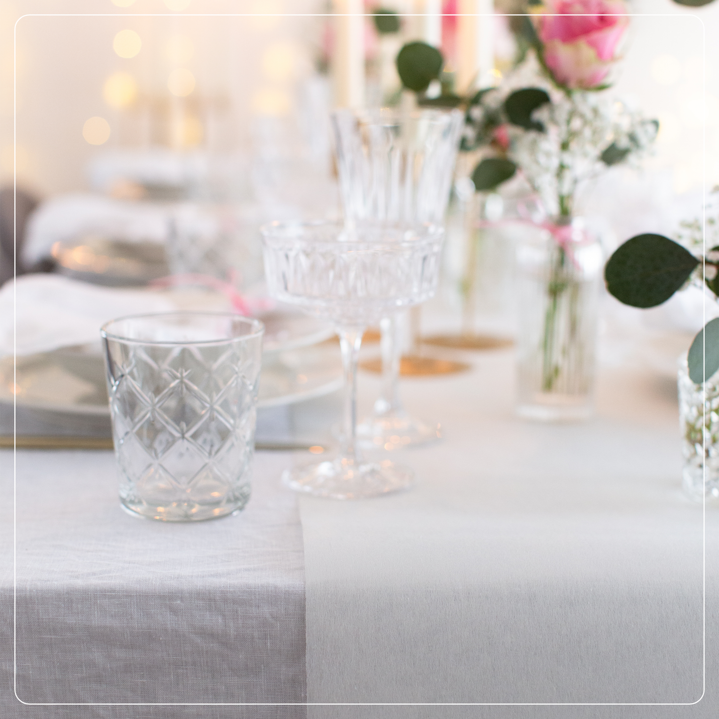 Tischläufer Vlies Creme Weiß