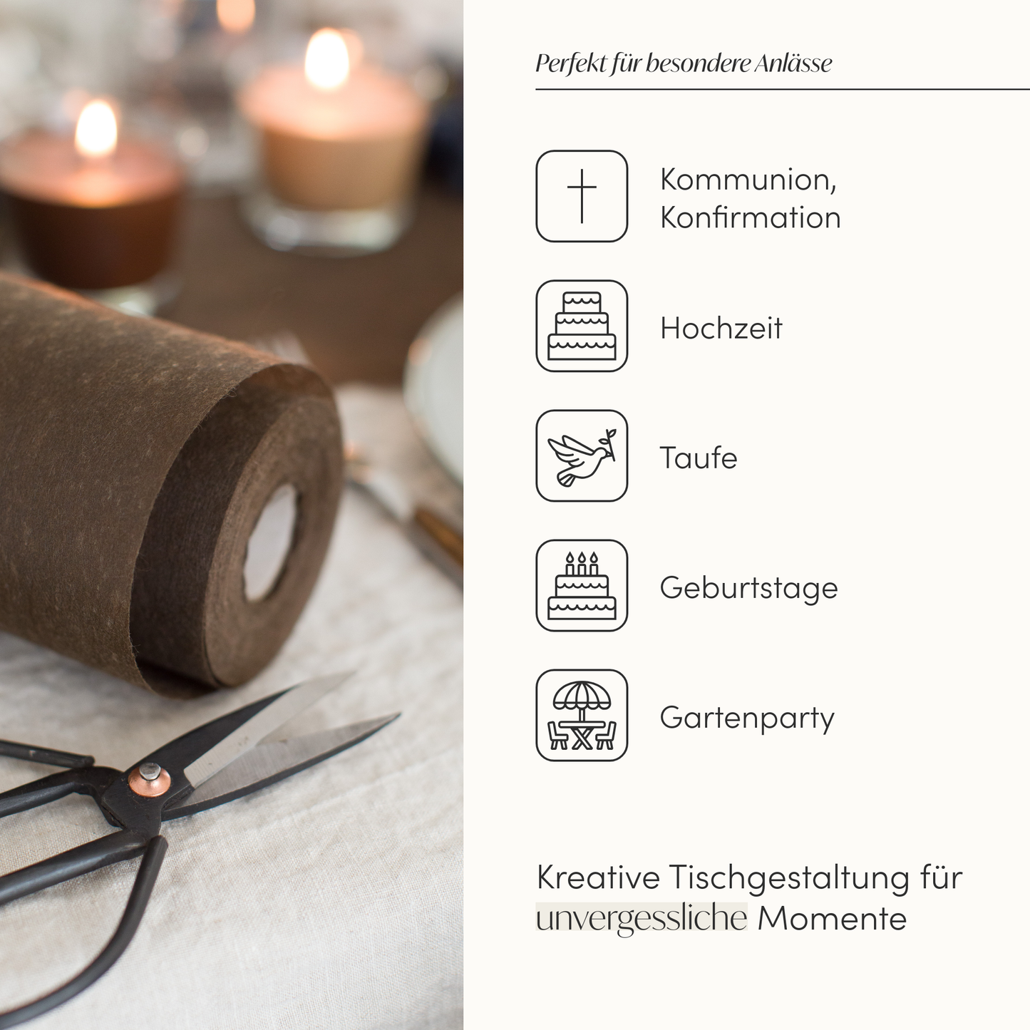 Tischläufer Vlies Schokoladen Braun