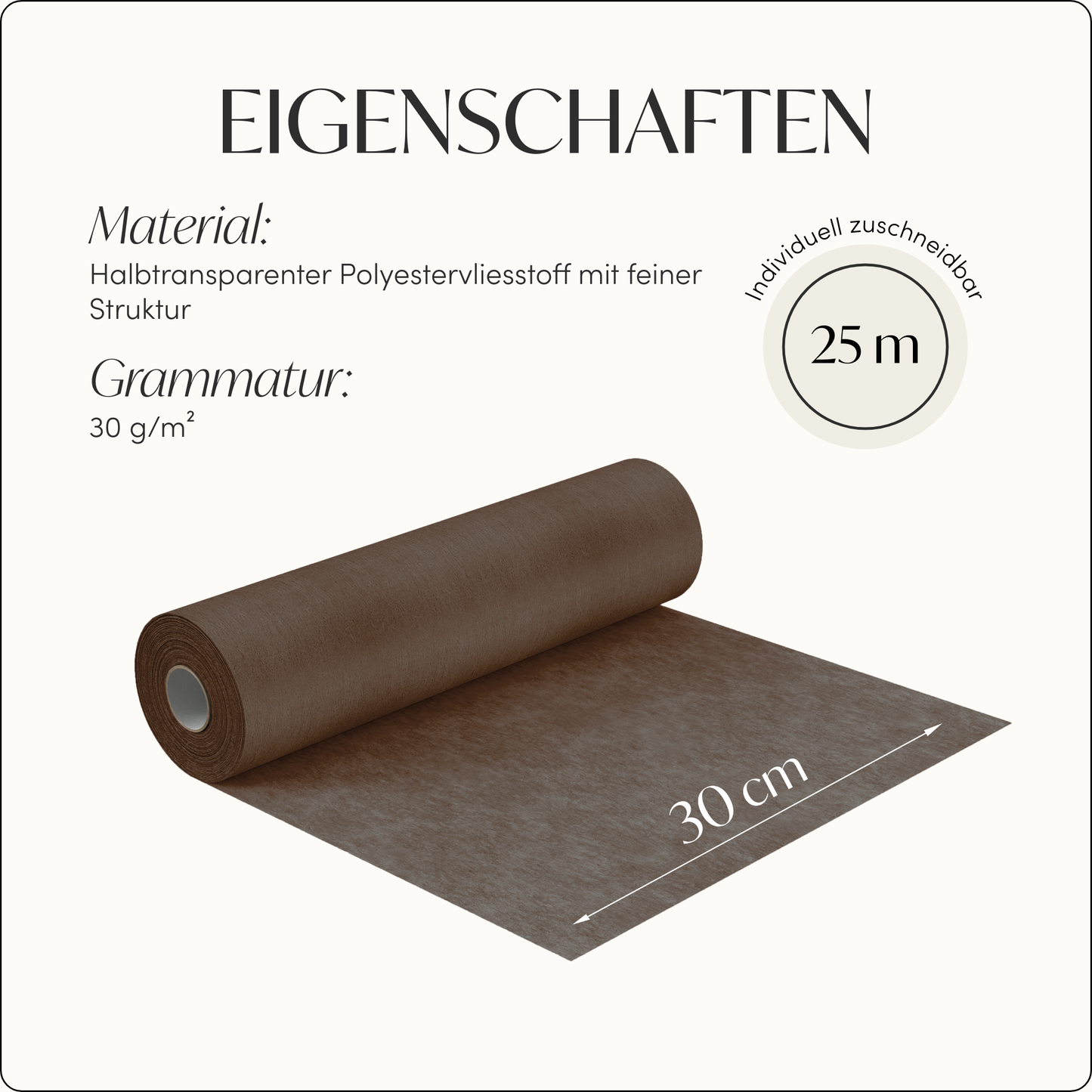 Tischläufer Vlies Schokoladen Braun