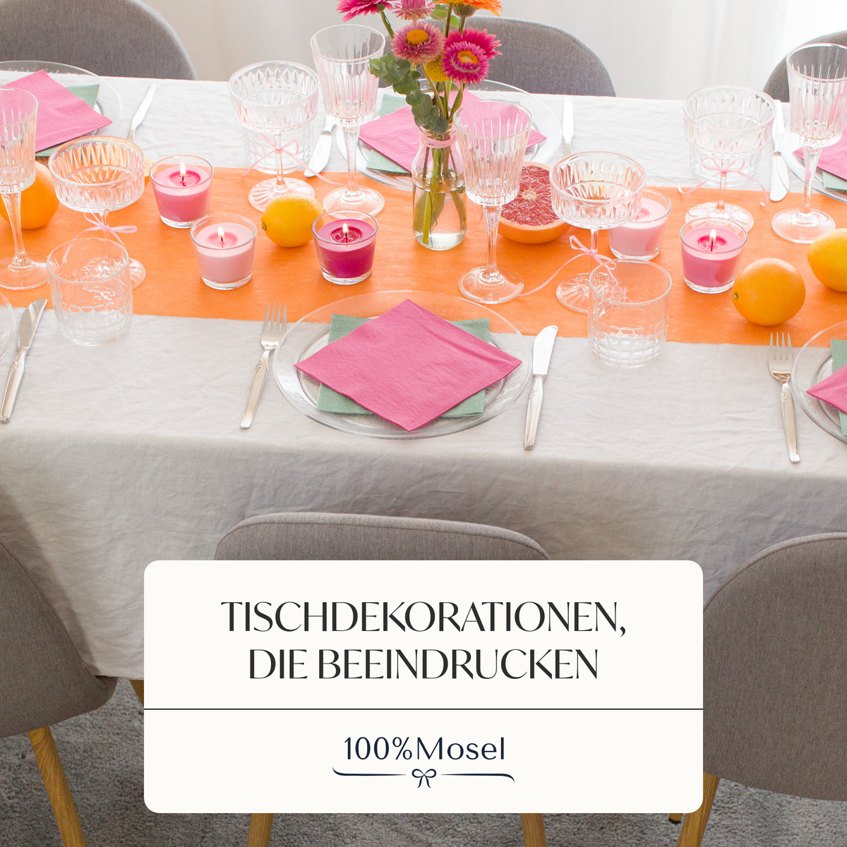 Tischläufer-Set Hot Pink & Orange – 12 Stück, 274 Cm Lang, Satin, Glänzend, Wiederverwendbar – Für Herbst, Erntedank, Hochzeit, Sunset-Partys & Mehr