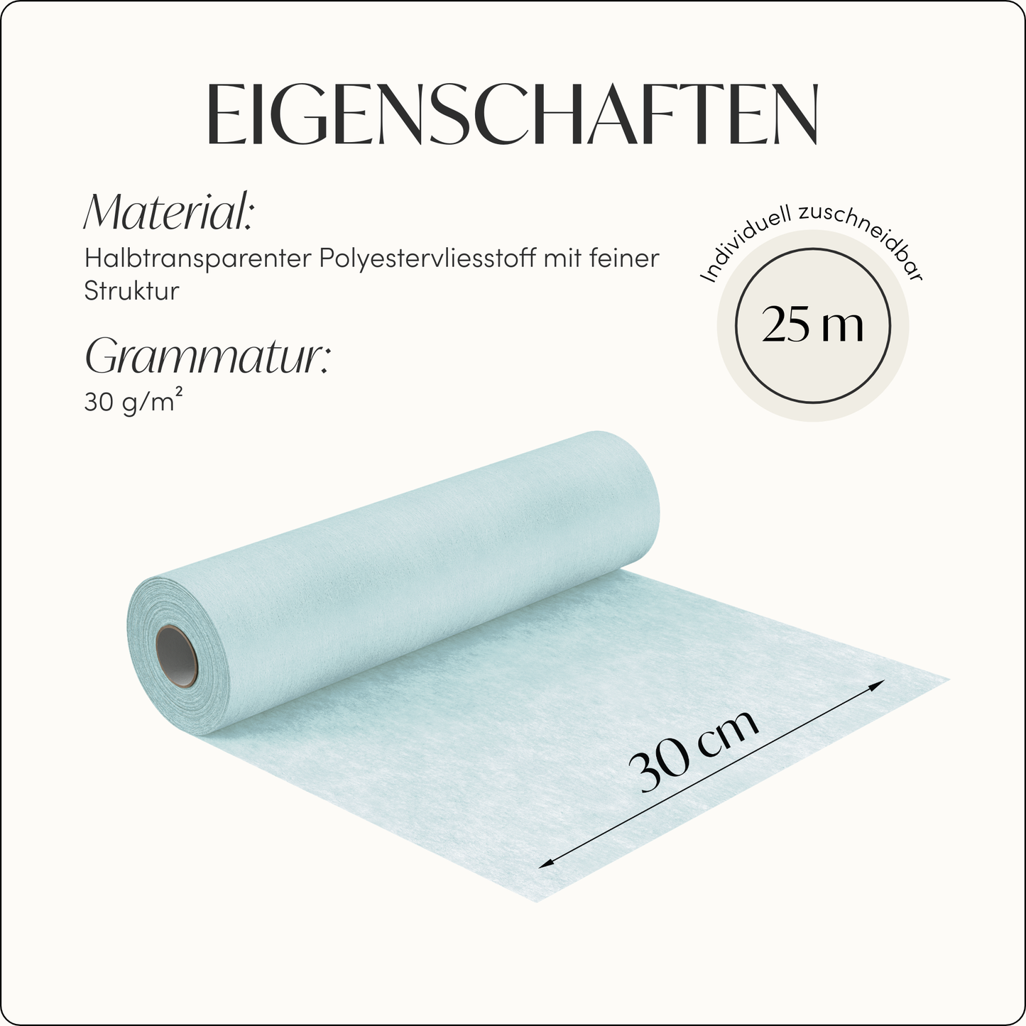 Tischläufer Vlies Hellblau