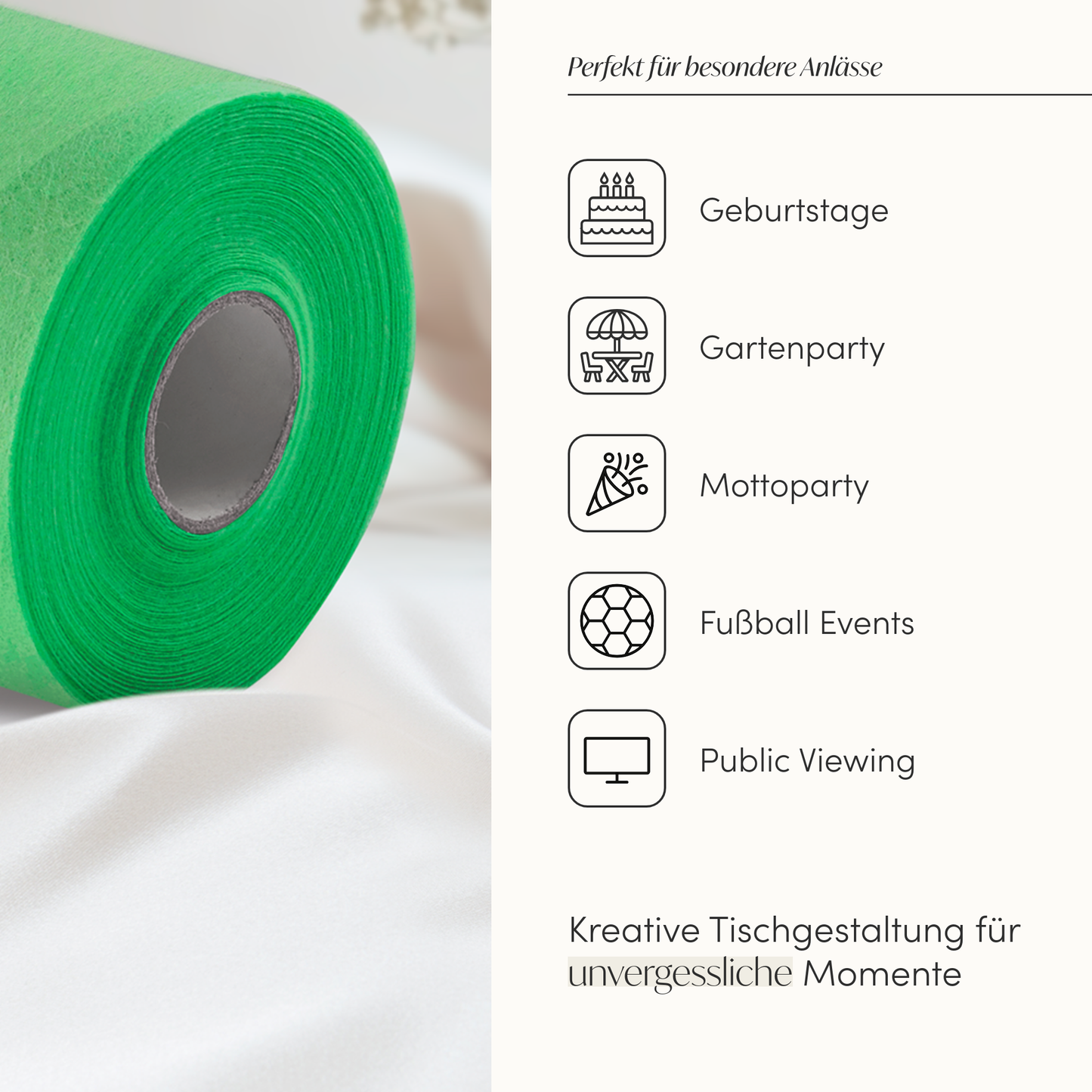 Tischläufer Vlies Fußball Grün