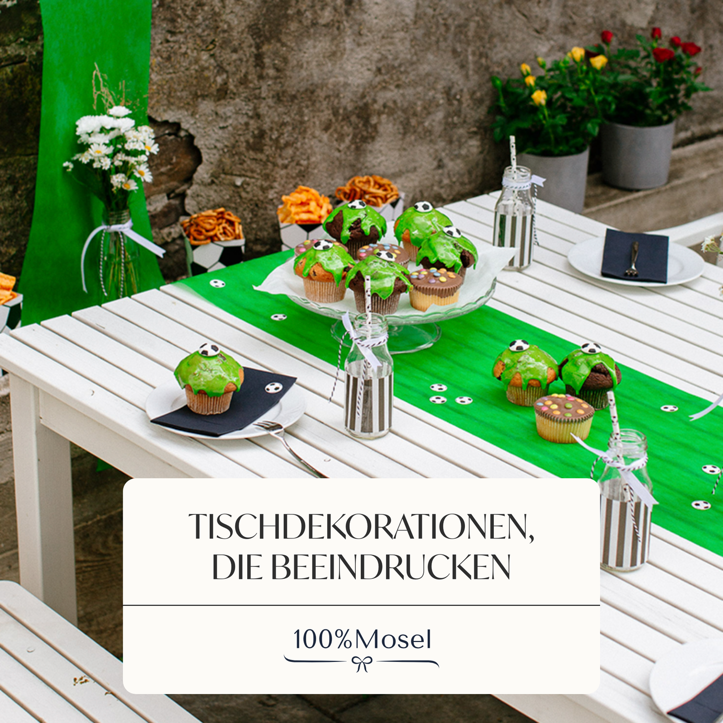 Tischläufer Vlies Fußball Grün