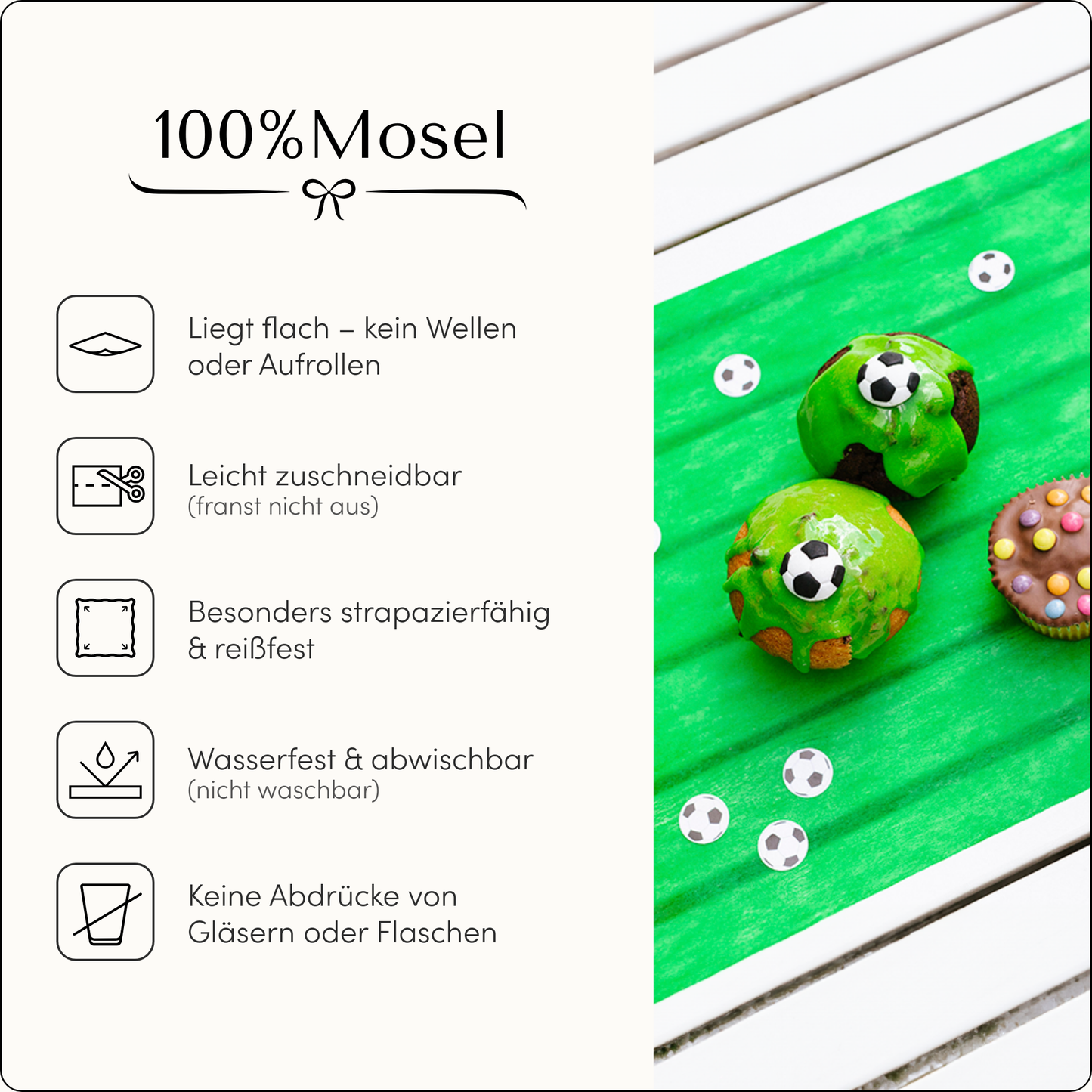 Tischläufer Vlies Fußball Grün